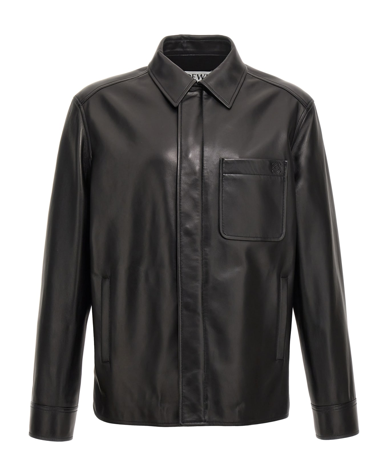 Loewe Leather Overshirt - Black  