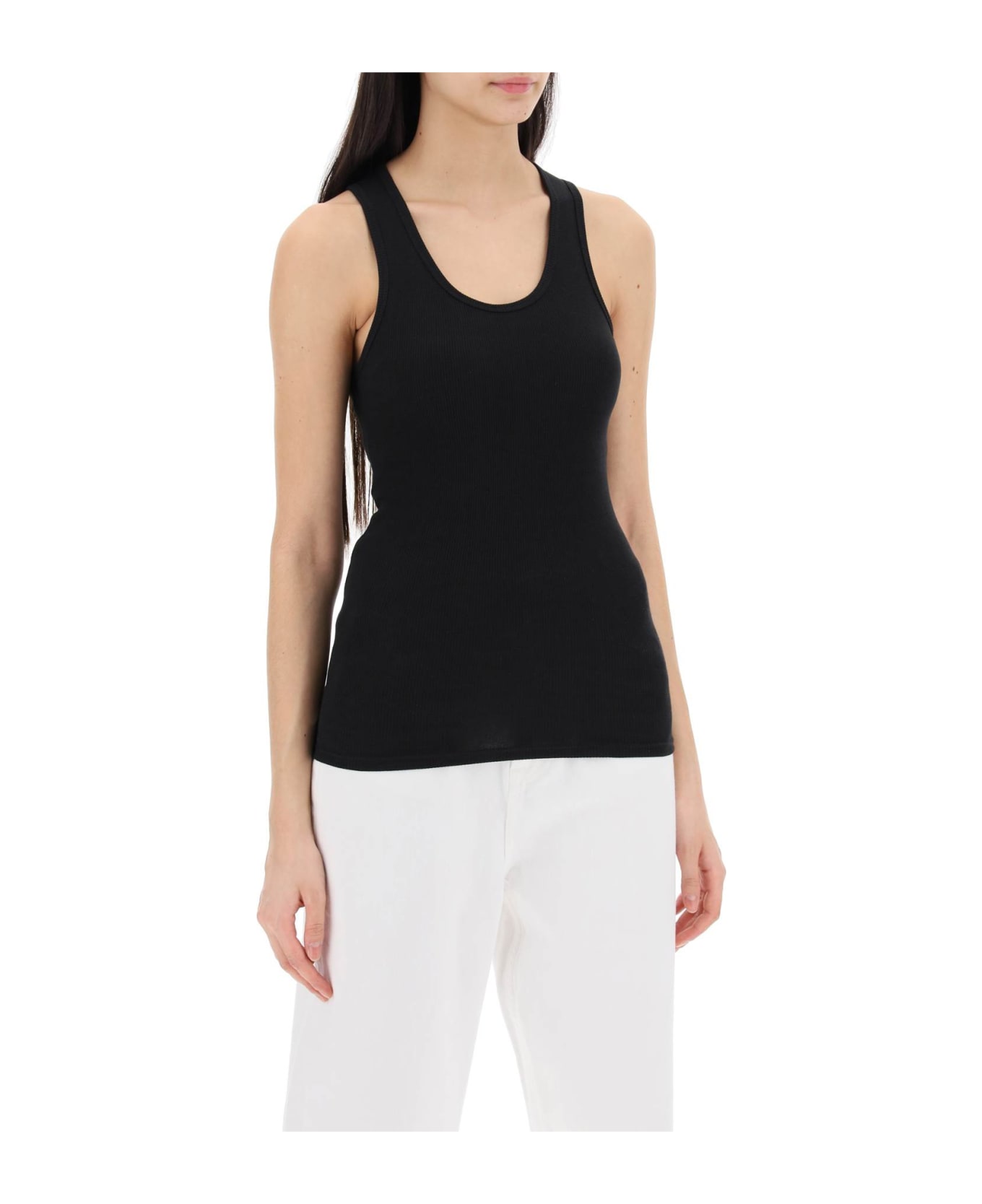 WARDROBE.NYC Ribbed Sleeveless Top With - BLACK (Black)