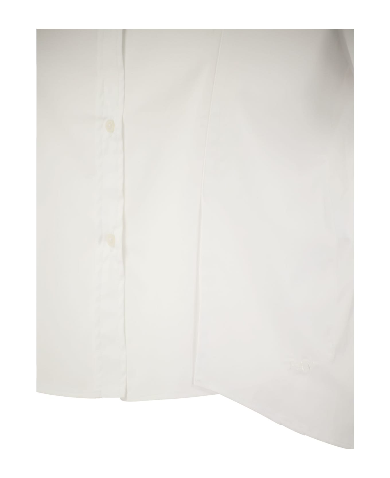 Fay Cotton Shirt With Mandarin Collar - White シャツ