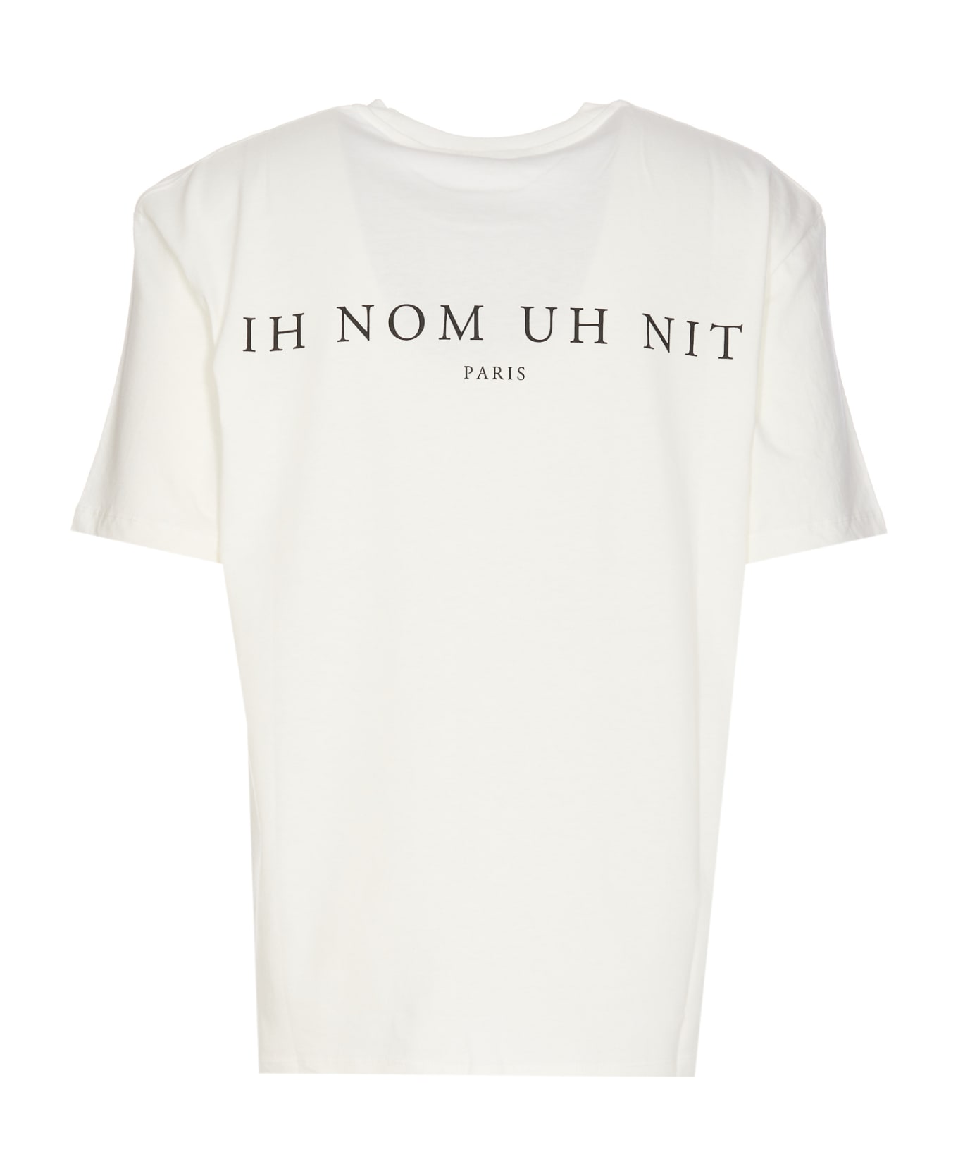 ih nom uh nit Logo T-shirt With Mask Future Print - WHITE