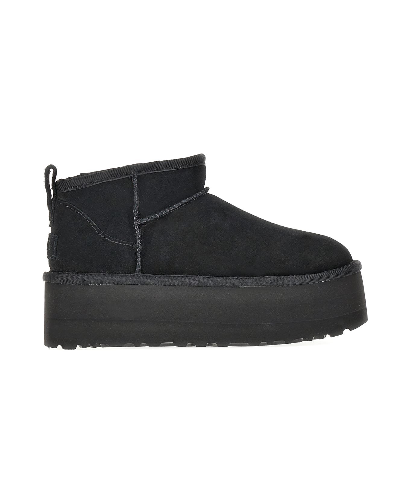 UGG Black Suede Classic Ultra Mini Ankle Boots - BLACK