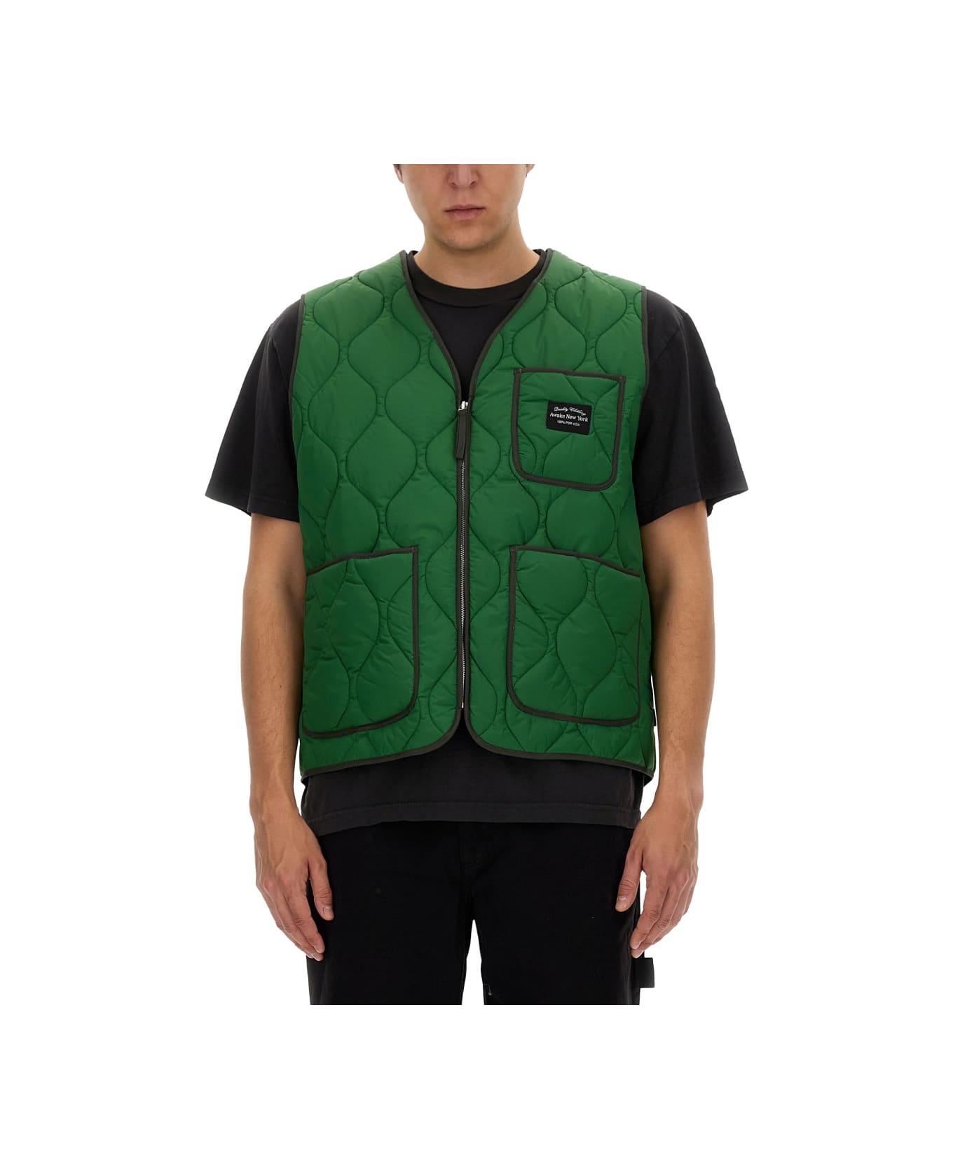 Awake NY Vests With Logo - GREEN
