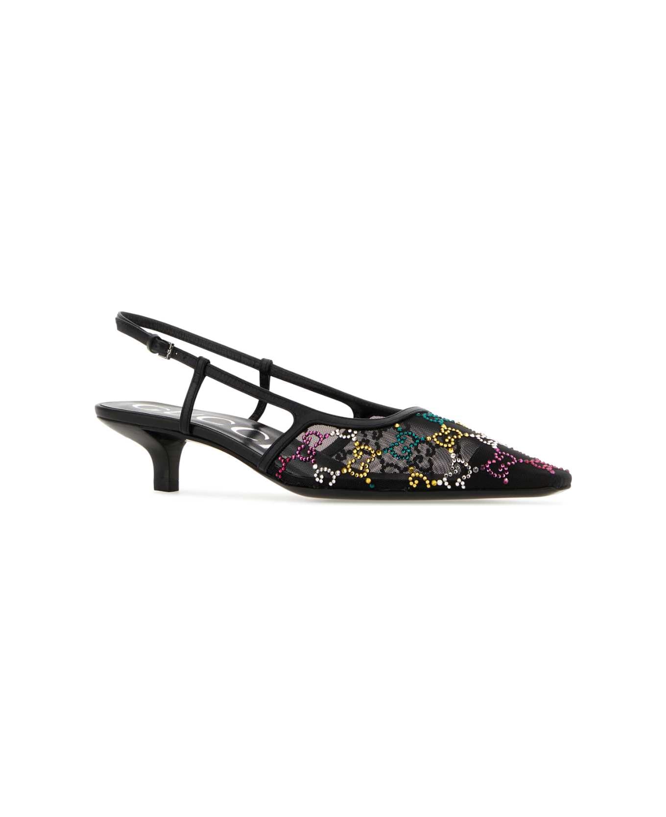 Gucci Embellished Mesh Pumps - BLACKBLACK