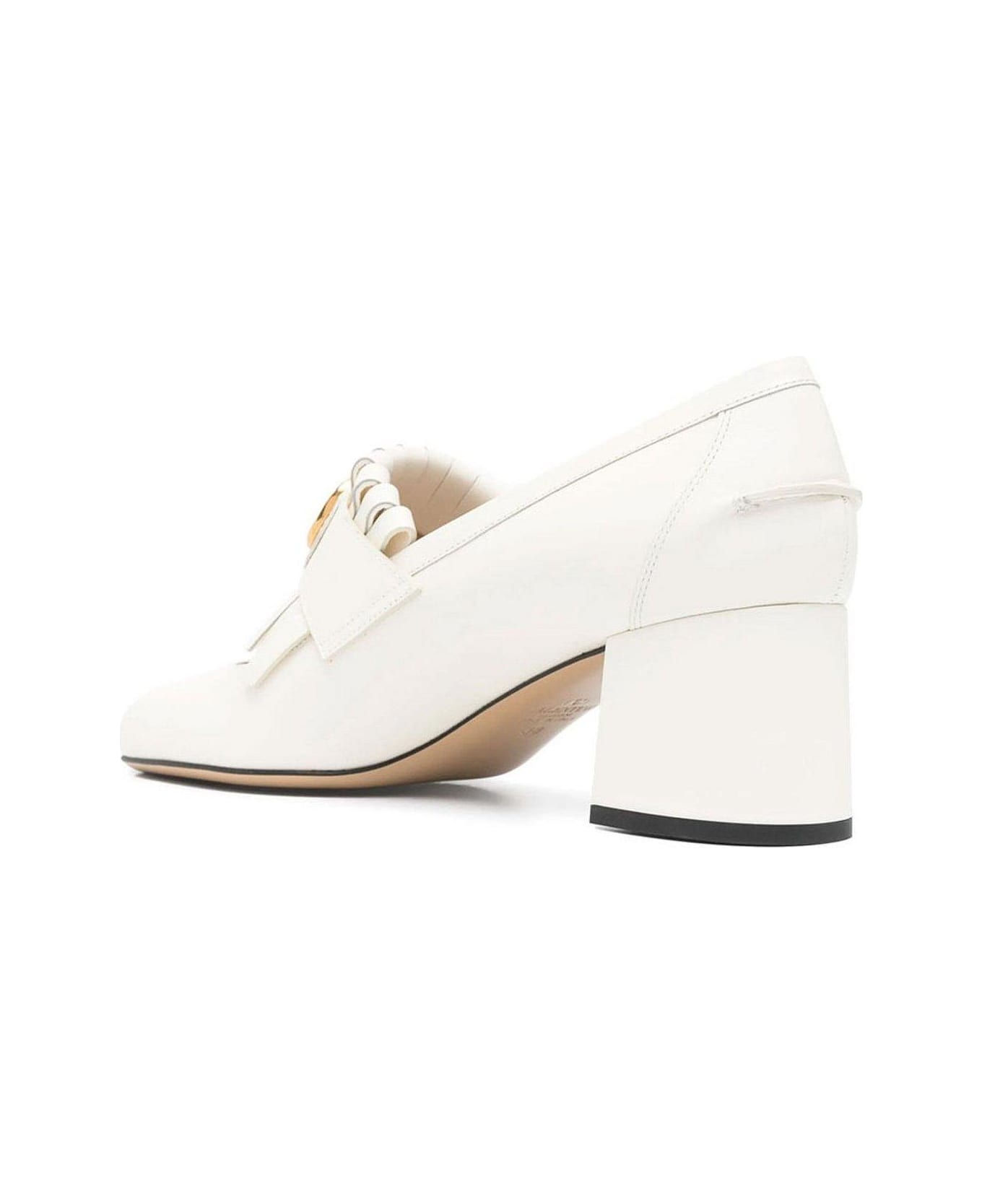Valentino Garavani Vlogo Signature Fringe Detailed Pumps - White