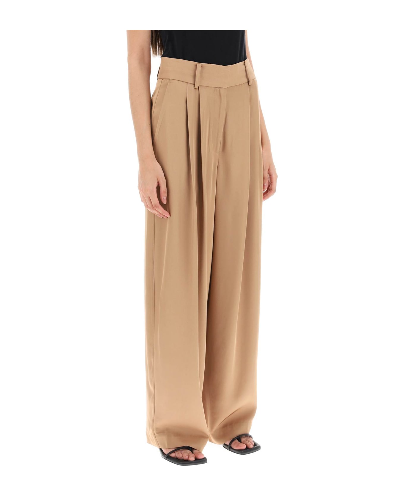 By Malene Birger Piscali Double Pleat Fluid Pants - TOBACCO BROWN (Brown)