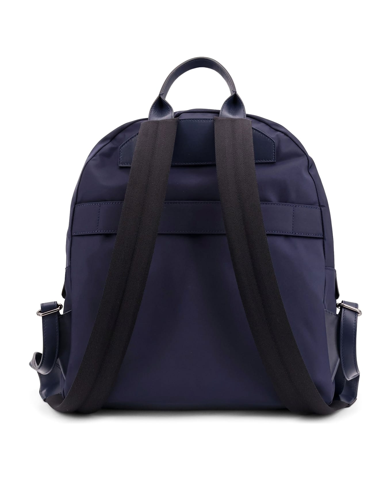 Kiton Nylon Backpack With Metal Lettering Logo - Blue