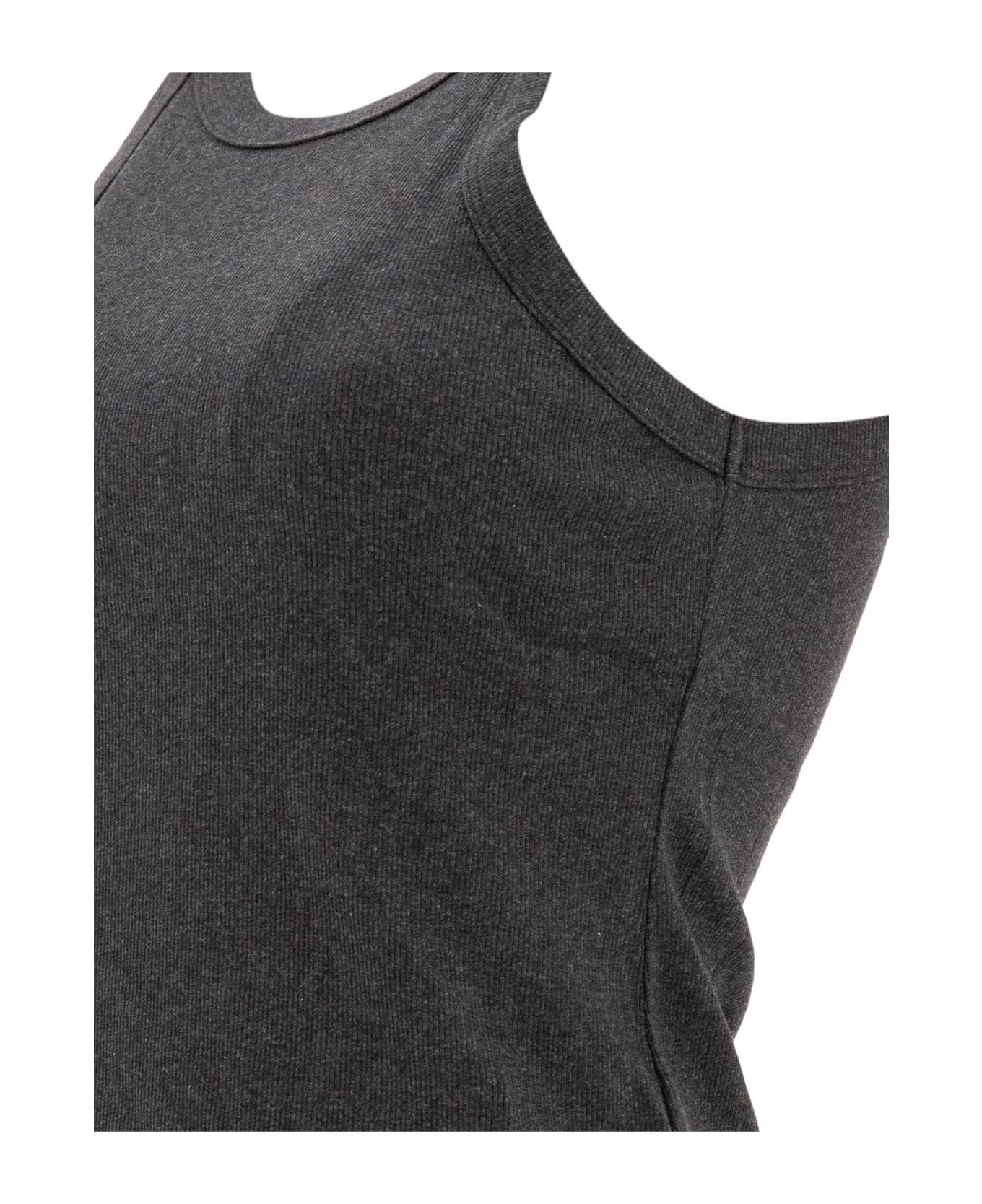Totême Sleeveless Ribbed Tank Top - CHARCOAL MELANGE