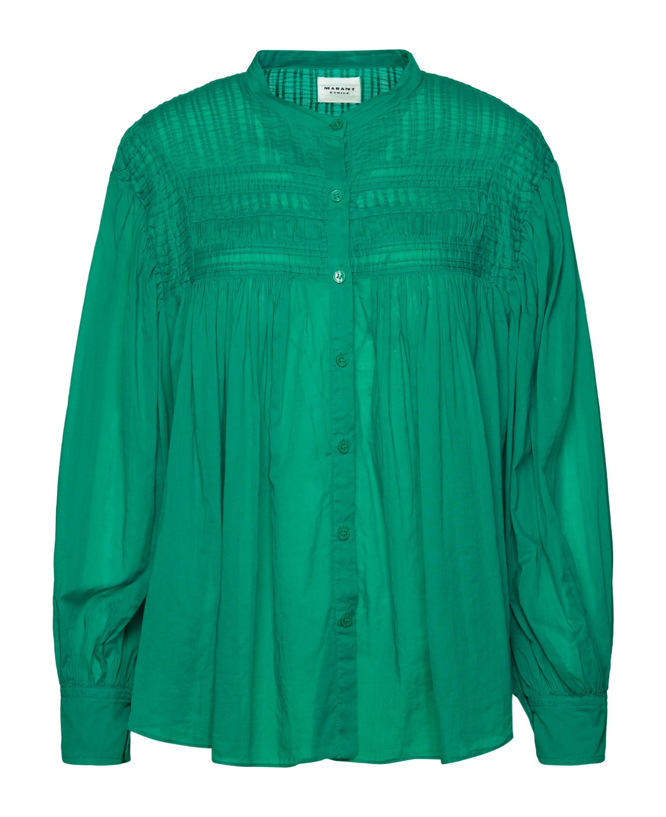 Marant Étoile 'plalia' Shirt With Embroideries In Cotton Woman - Green