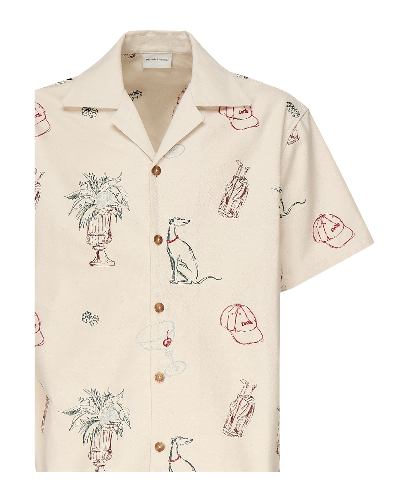 Drôle de Monsieur Brodée Country Club Shirt - Beige