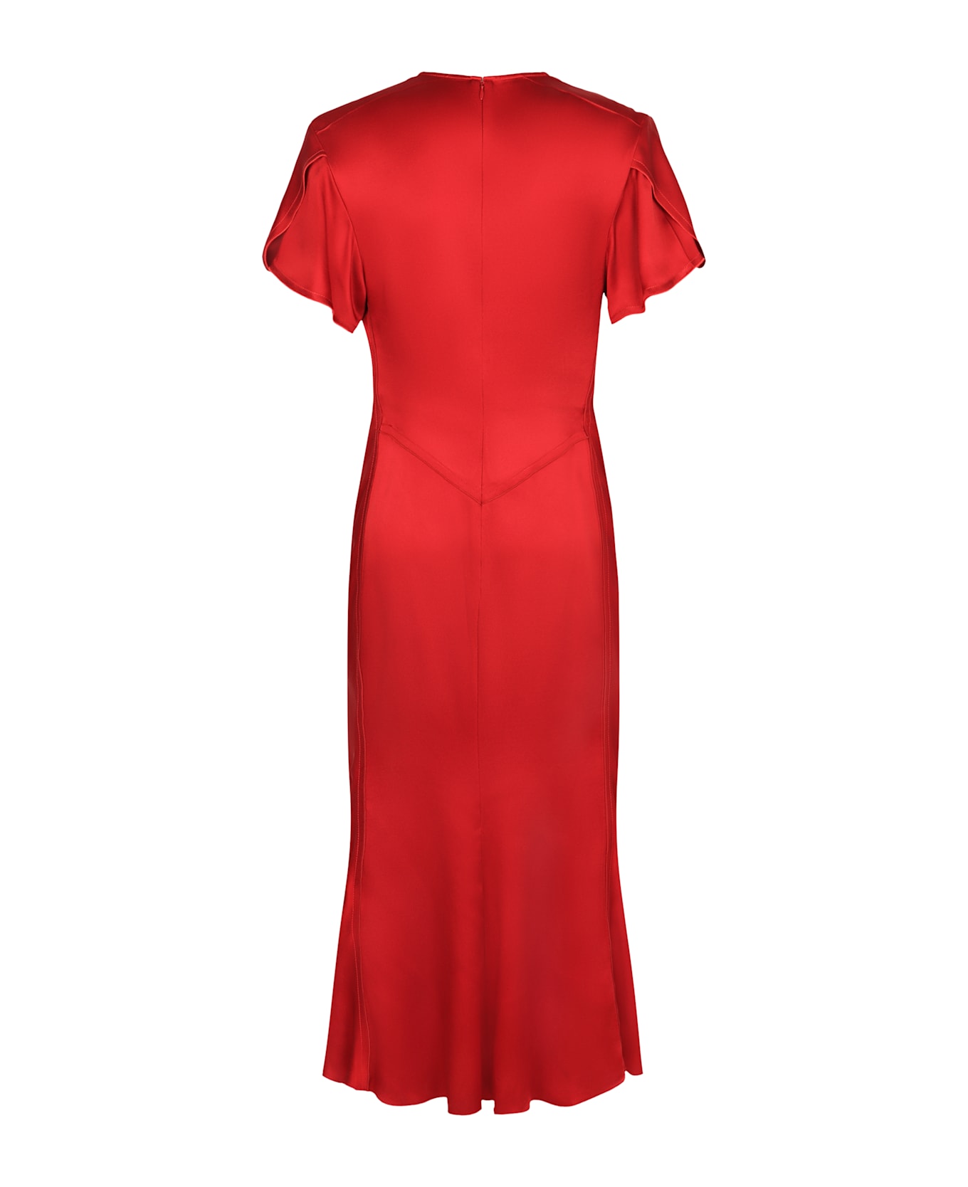Victoria Beckham Draped Midi Dress - red