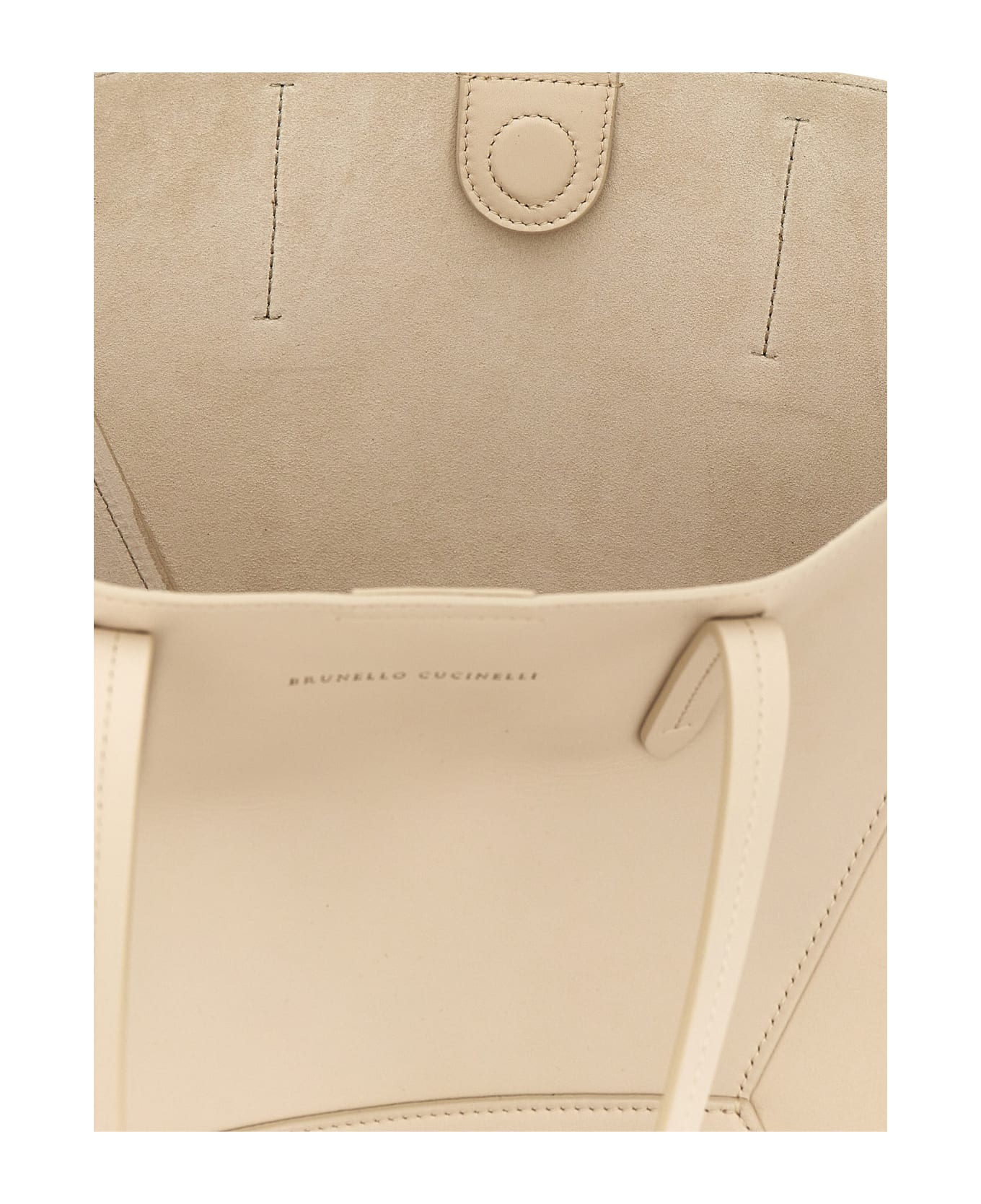 Brunello Cucinelli Leather Shopping Bag - Beige
