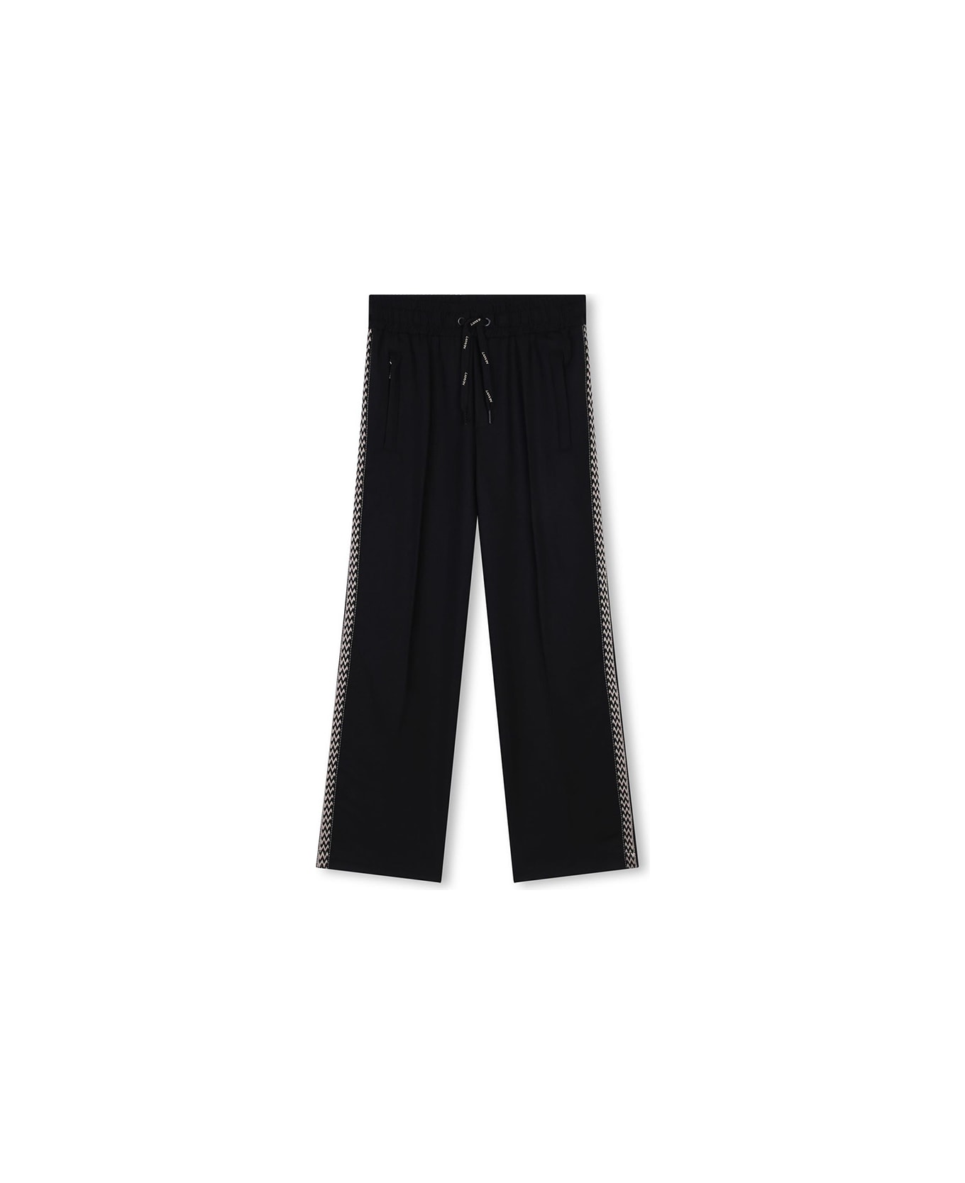 Lanvin Black Joggers With Curb Motif On Sides - Black