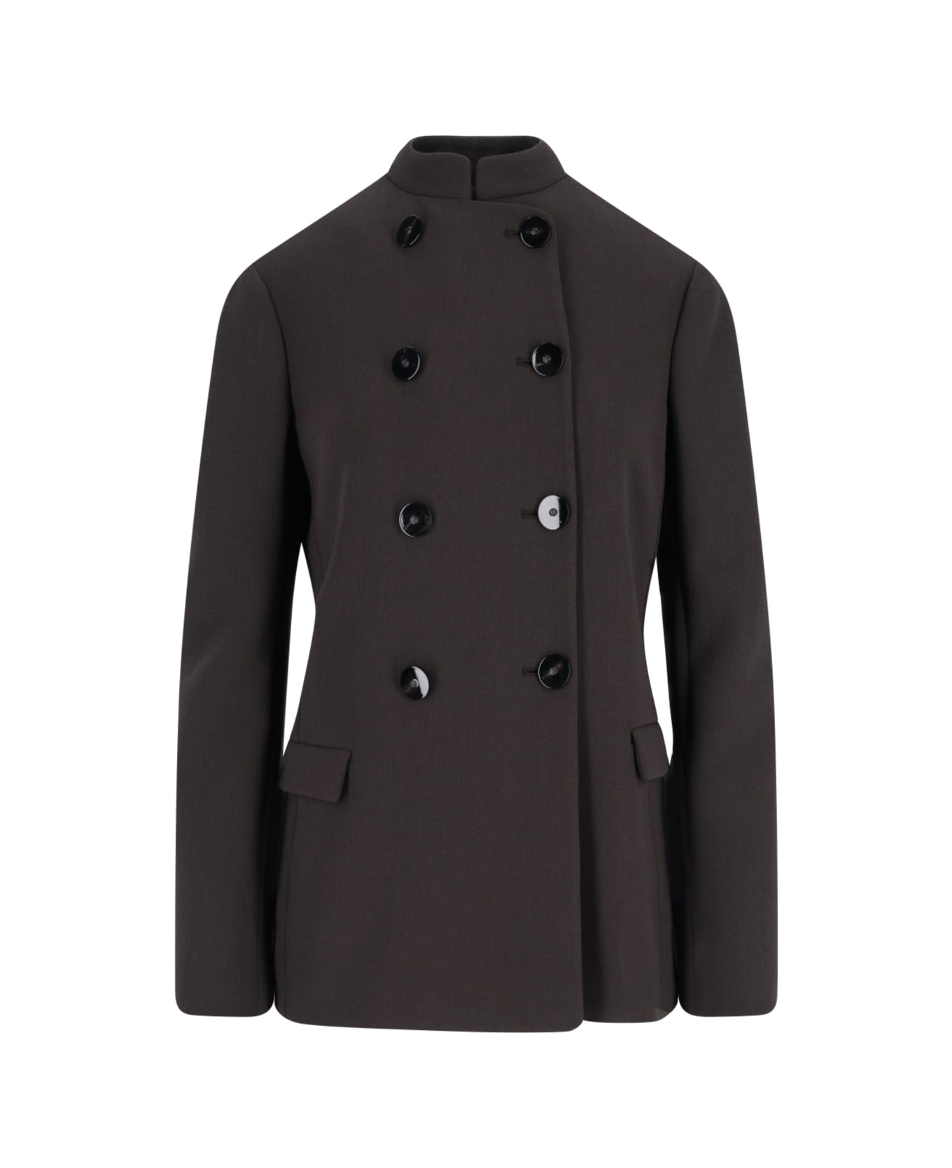 Giorgio Armani Double-breasted Virgin Wool Blazer - Brown