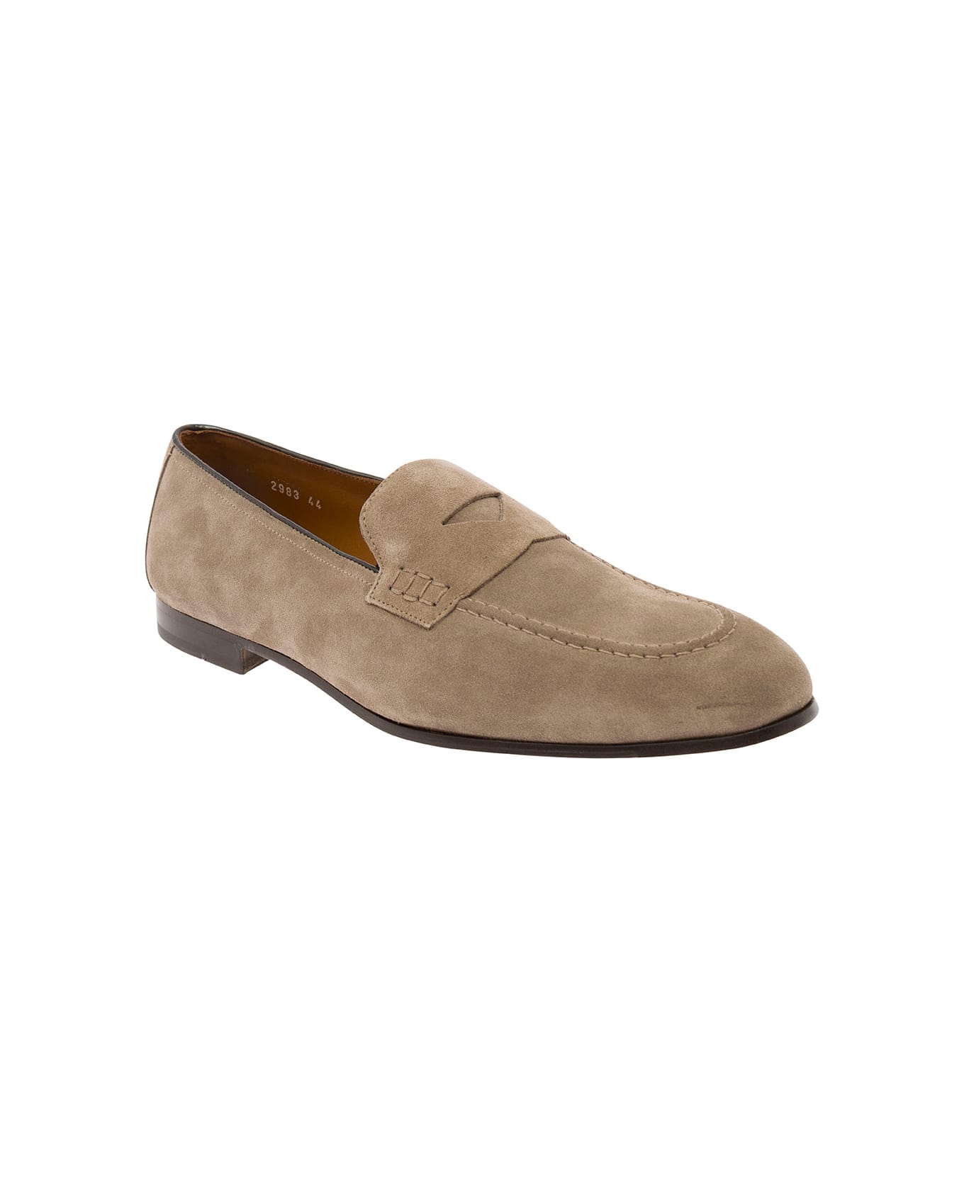 Doucal's Beige Pull-on Loafers In Suede Man - Beige