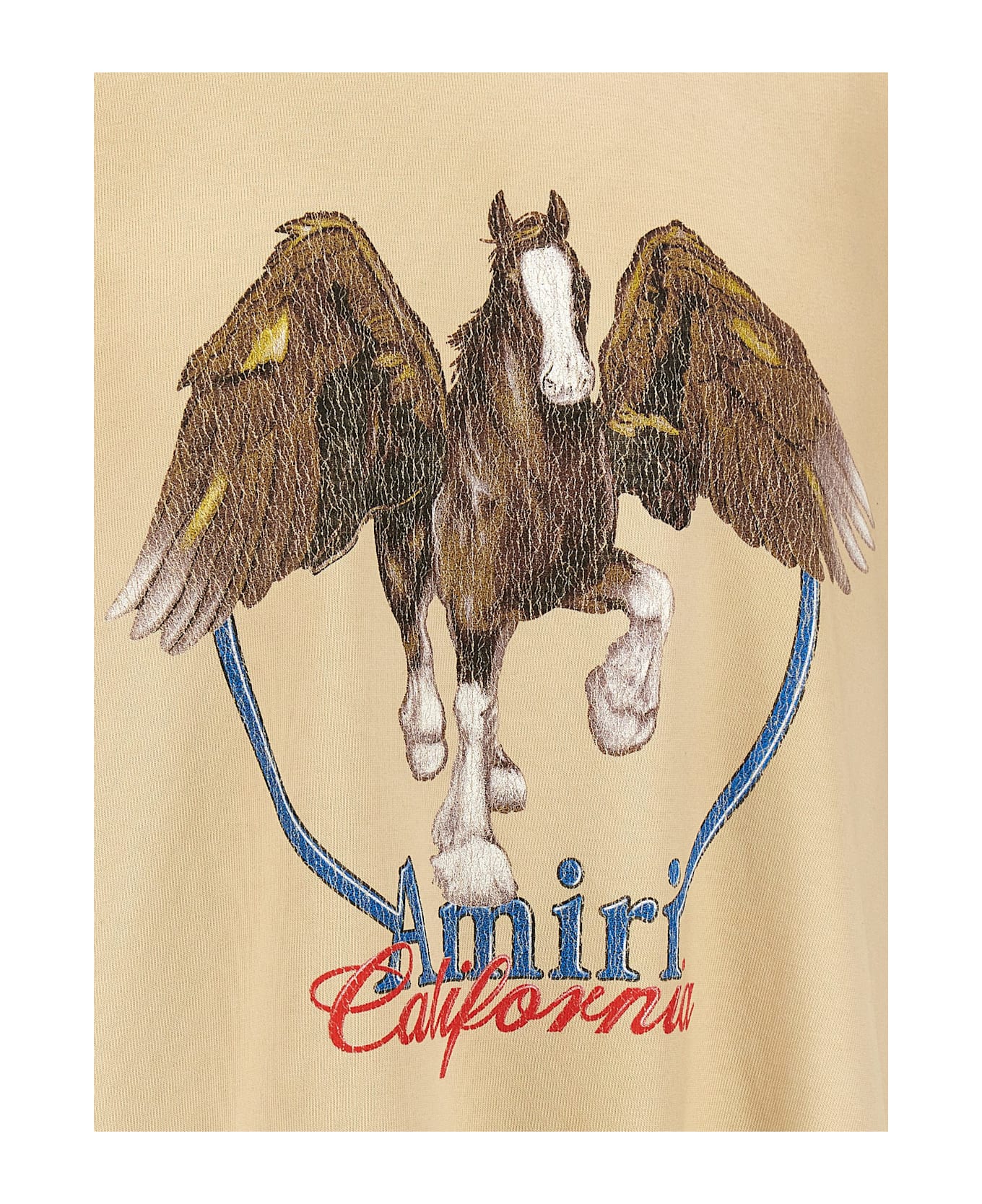 AMIRI "pegasus" Logo T-shirt - Cream