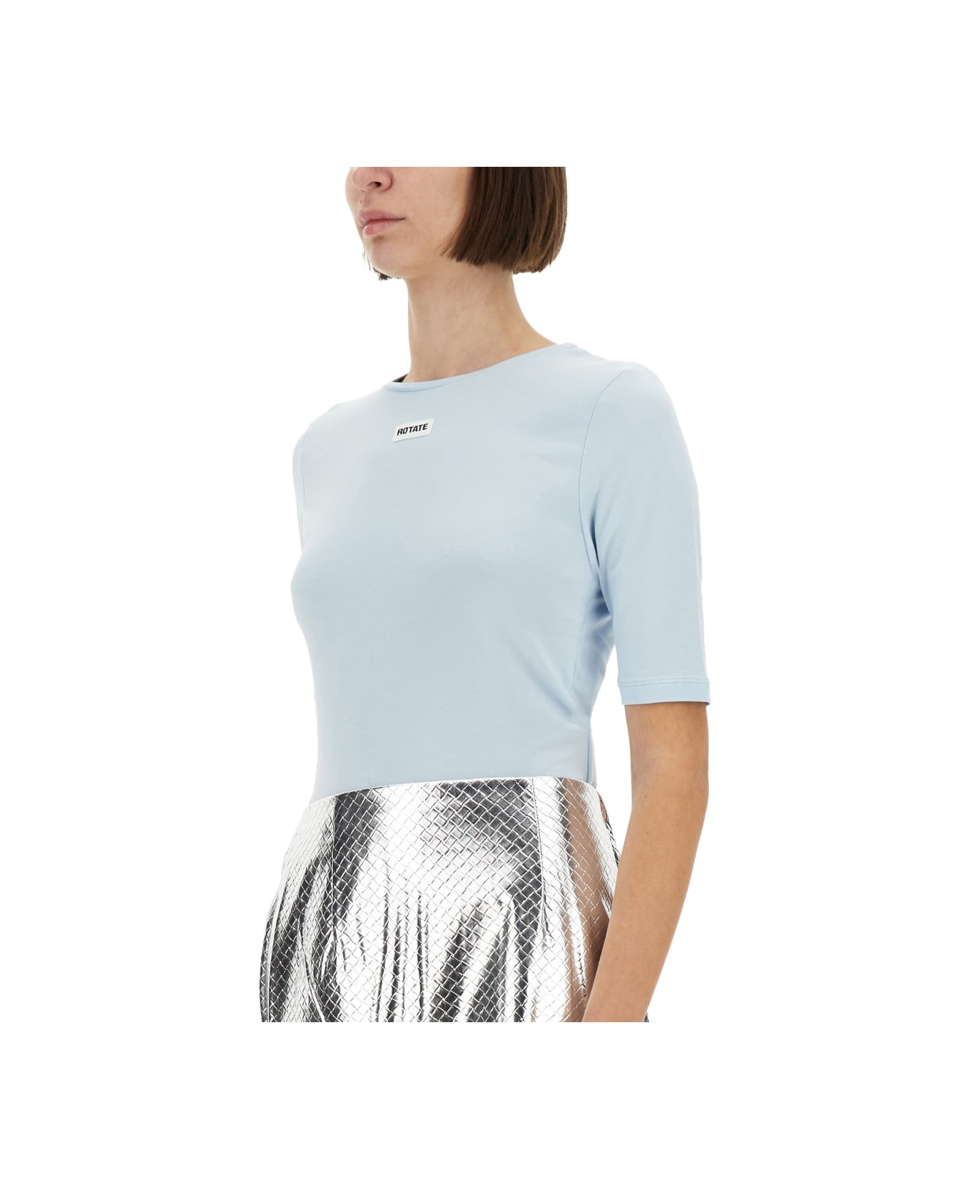 Rotate by Birger Christensen T-shirt With Logo - BABY BLUE