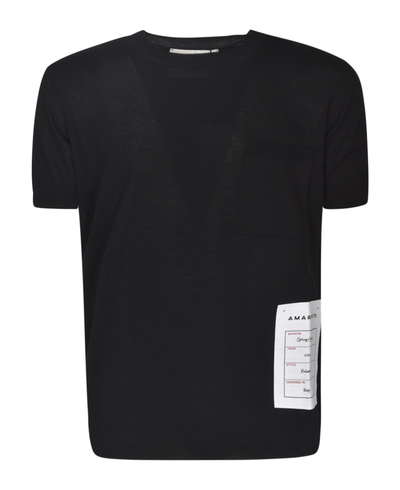 Amaranto Logo Short-sleeved Jumper - Black