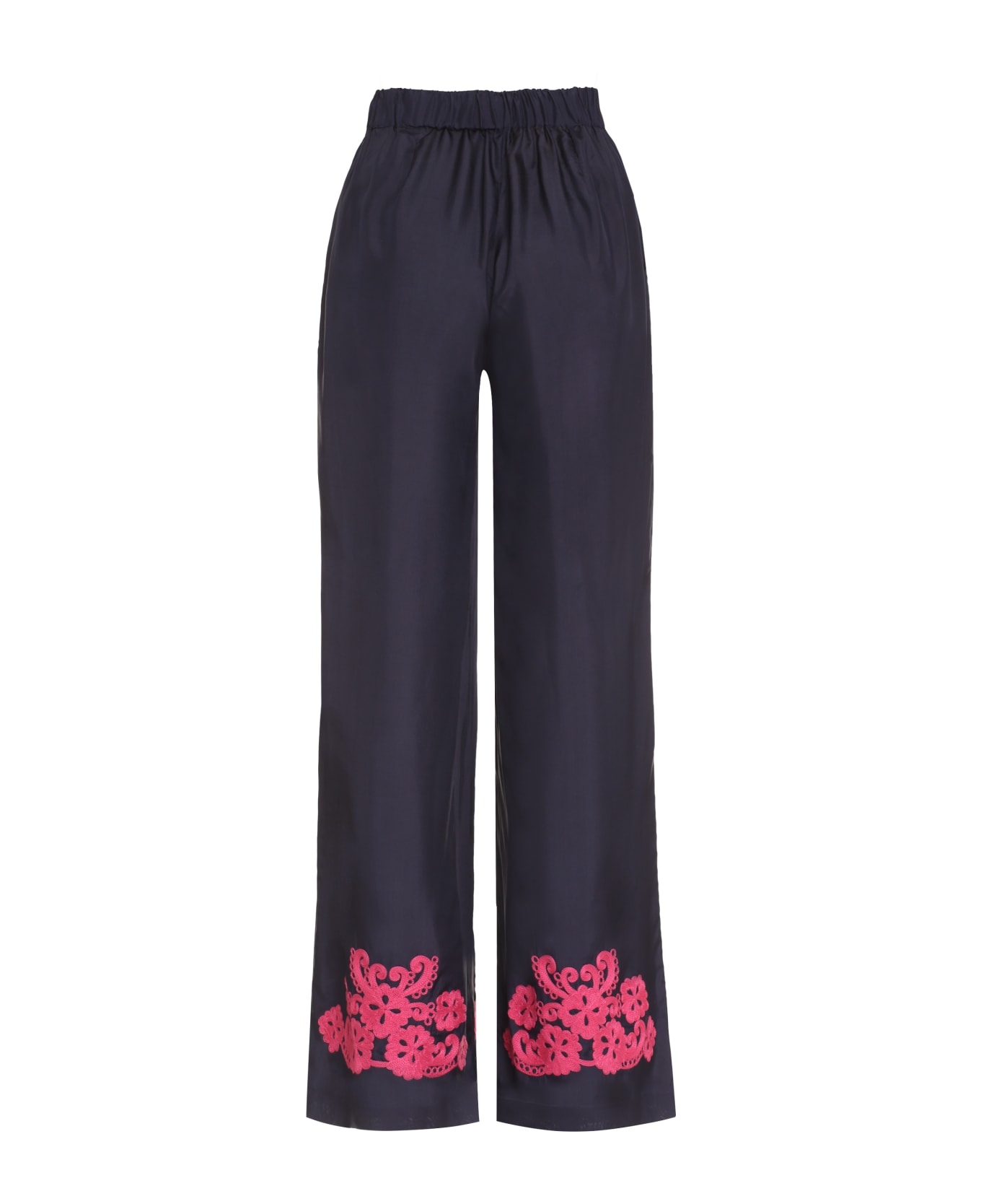 Parosh Embroidered Silk Trousers - purple