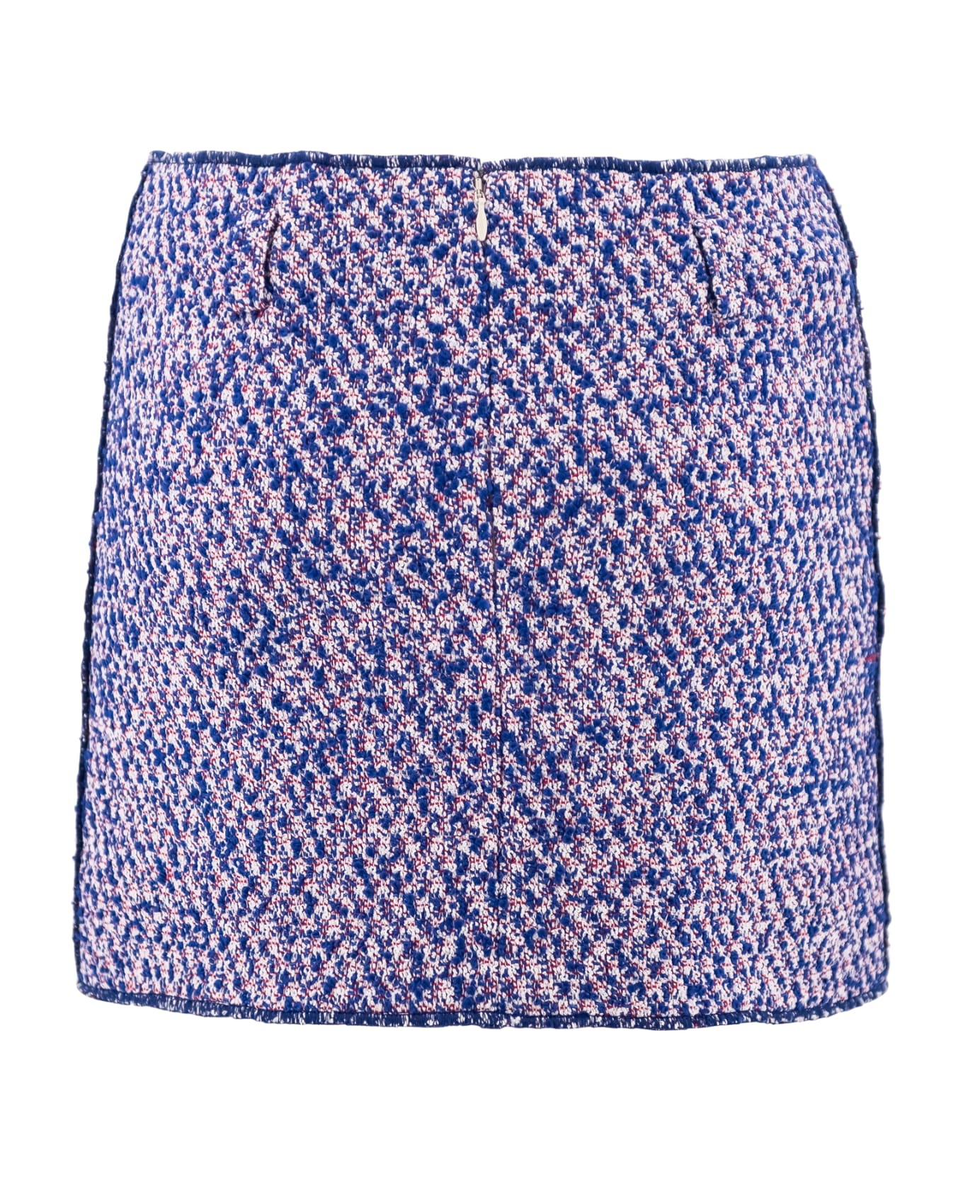 Philosophy di Lorenzo Serafini Contrasting-stitch Tweed Miniskirt - Blue