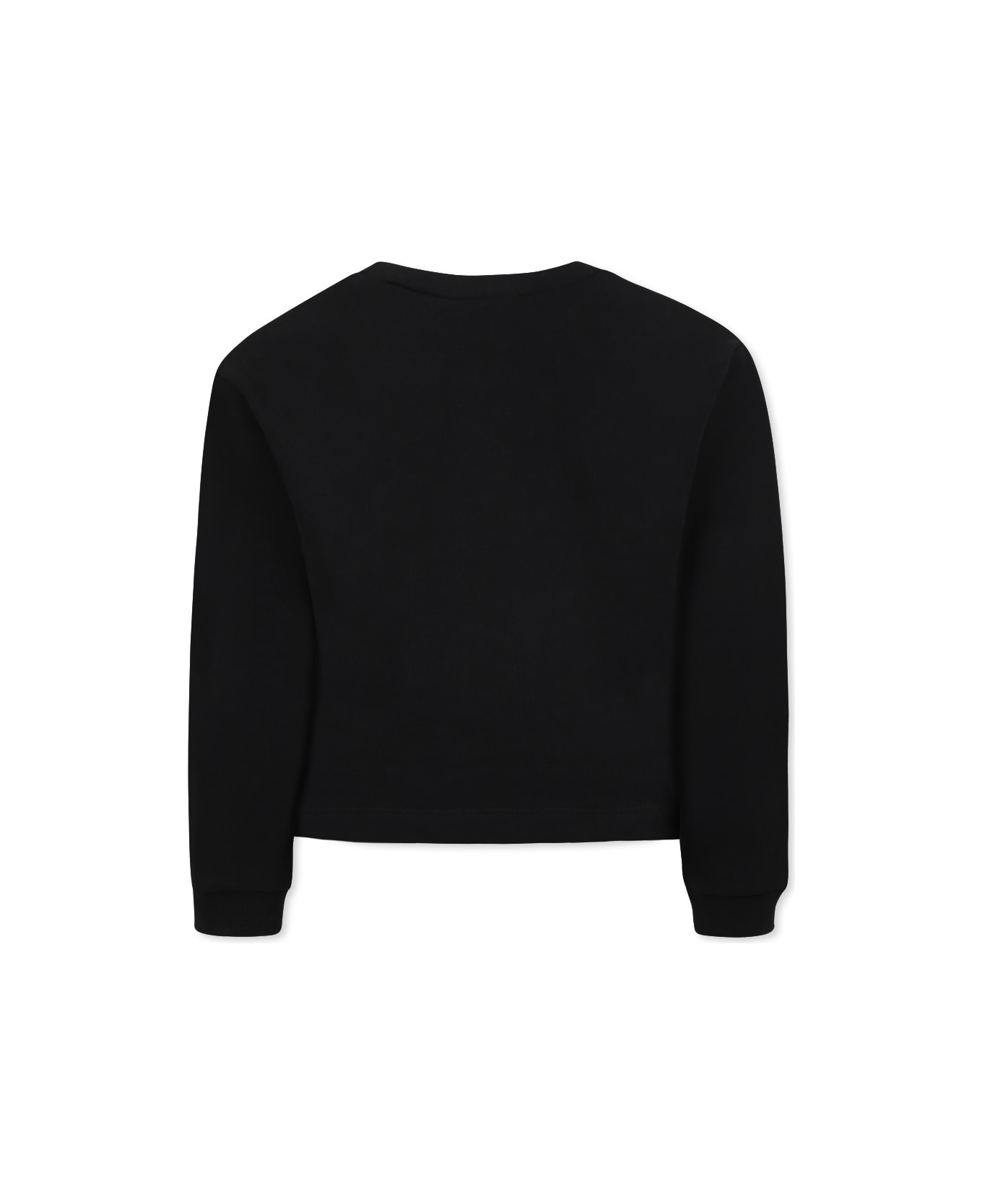 Marni Black Crop Sweatshirt For Girl With Logo - Black