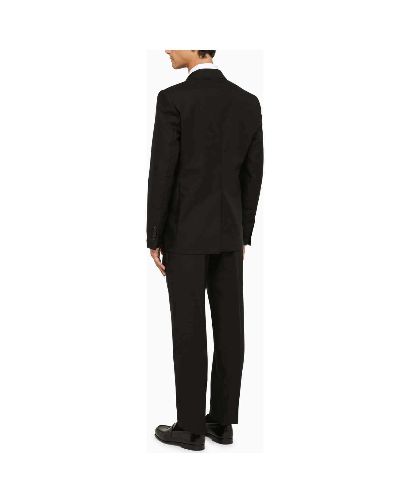 Tagliatore Black Double-breasted Suit In Wool - Nero