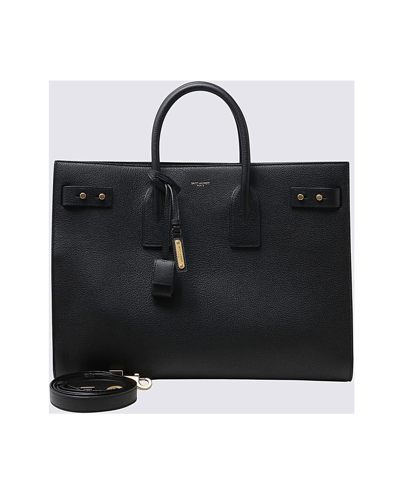 Saint Laurent Black Leather Sac De Jour Top Handle Abg - BLACK