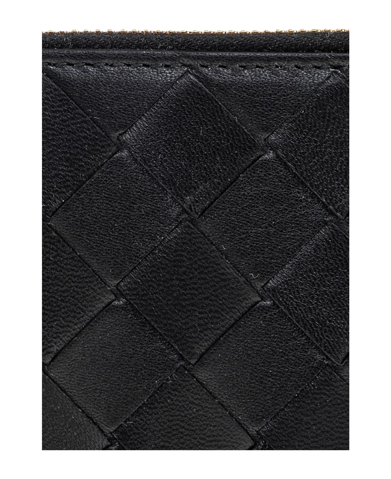 Bottega Veneta Leather Card Holder - BLACK