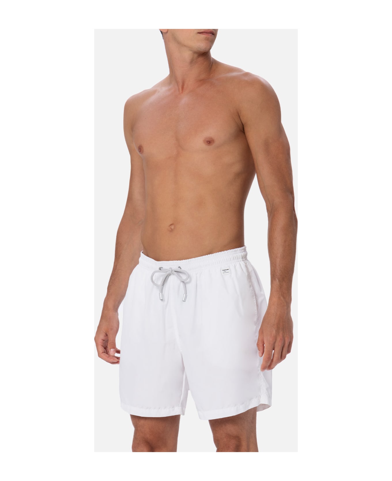 MC2 Saint Barth Man Lightweight Fabric White Swim Shorts Lighting Pantone | Pantone® Special Edition - WHITE
