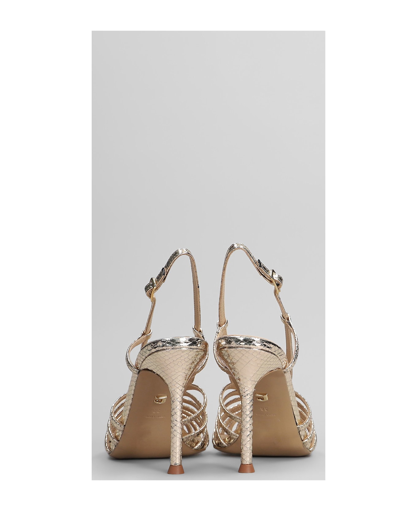 Lola Cruz Diana 95 Sandals In Platinum Leather - platinum