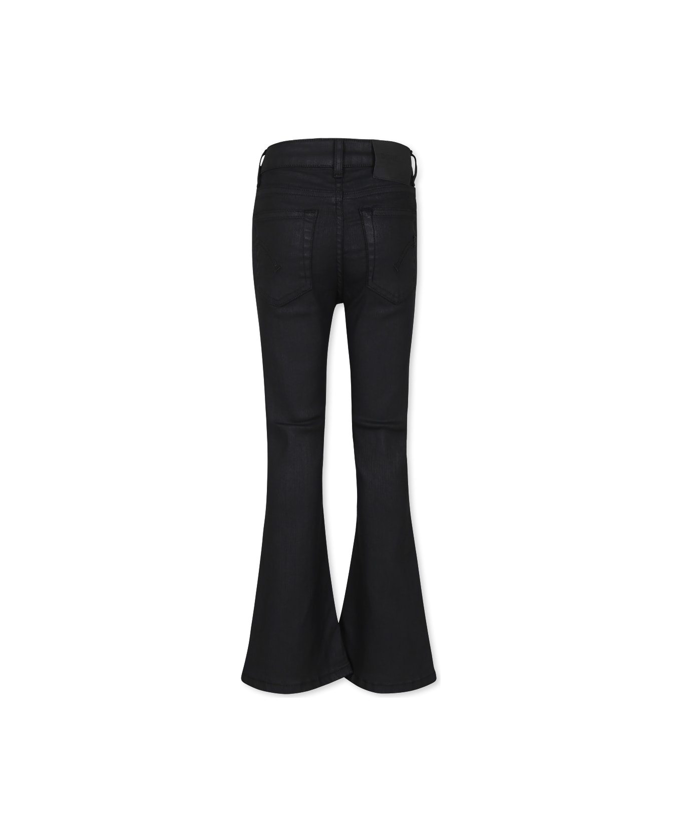 Dondup Black Trousers For Girl With Logo - Black