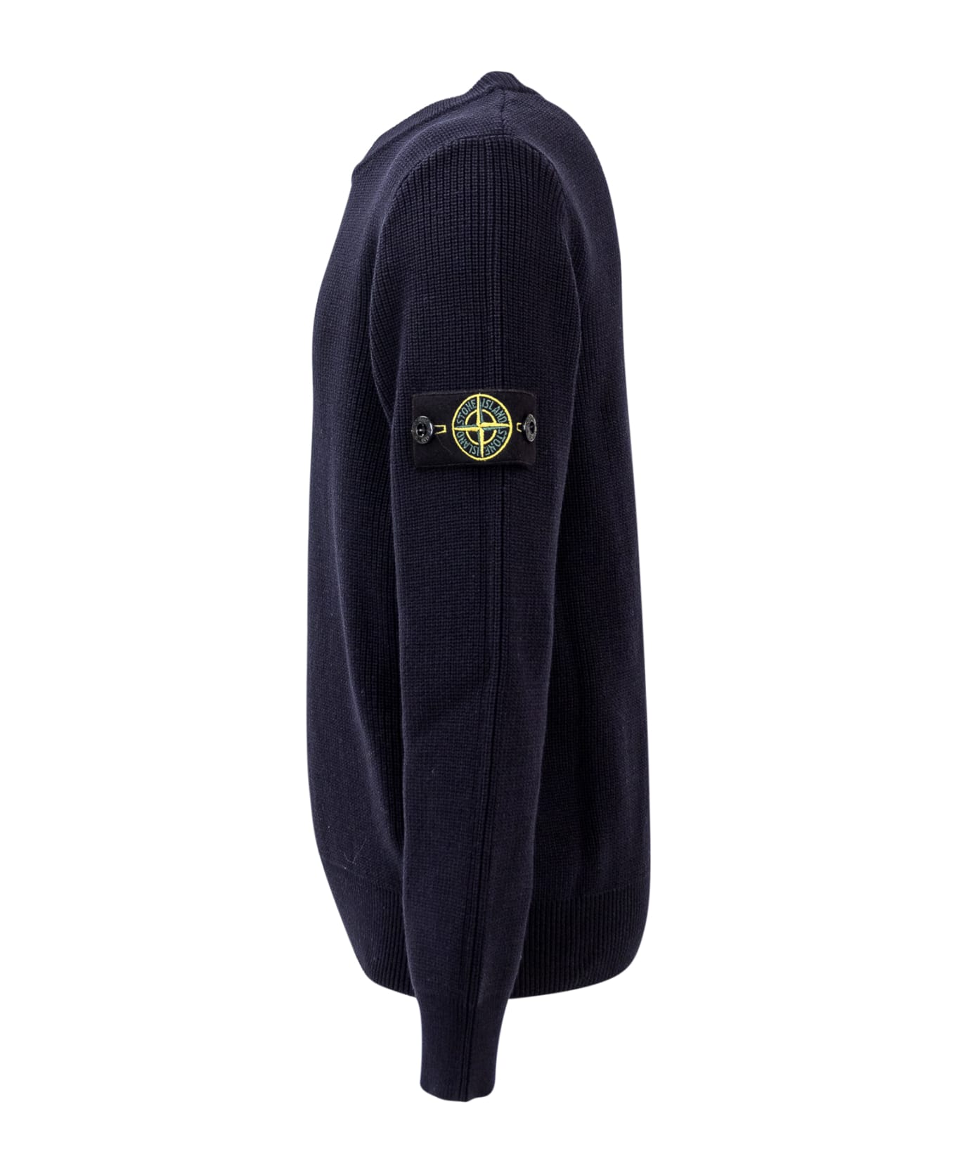 Stone Island Junior Pullover With Logo - NAVY BLUE
