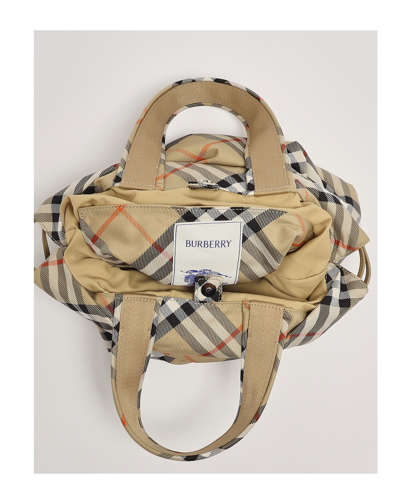 Burberry Drwstrng Tote Tote - CHECK BEIGE