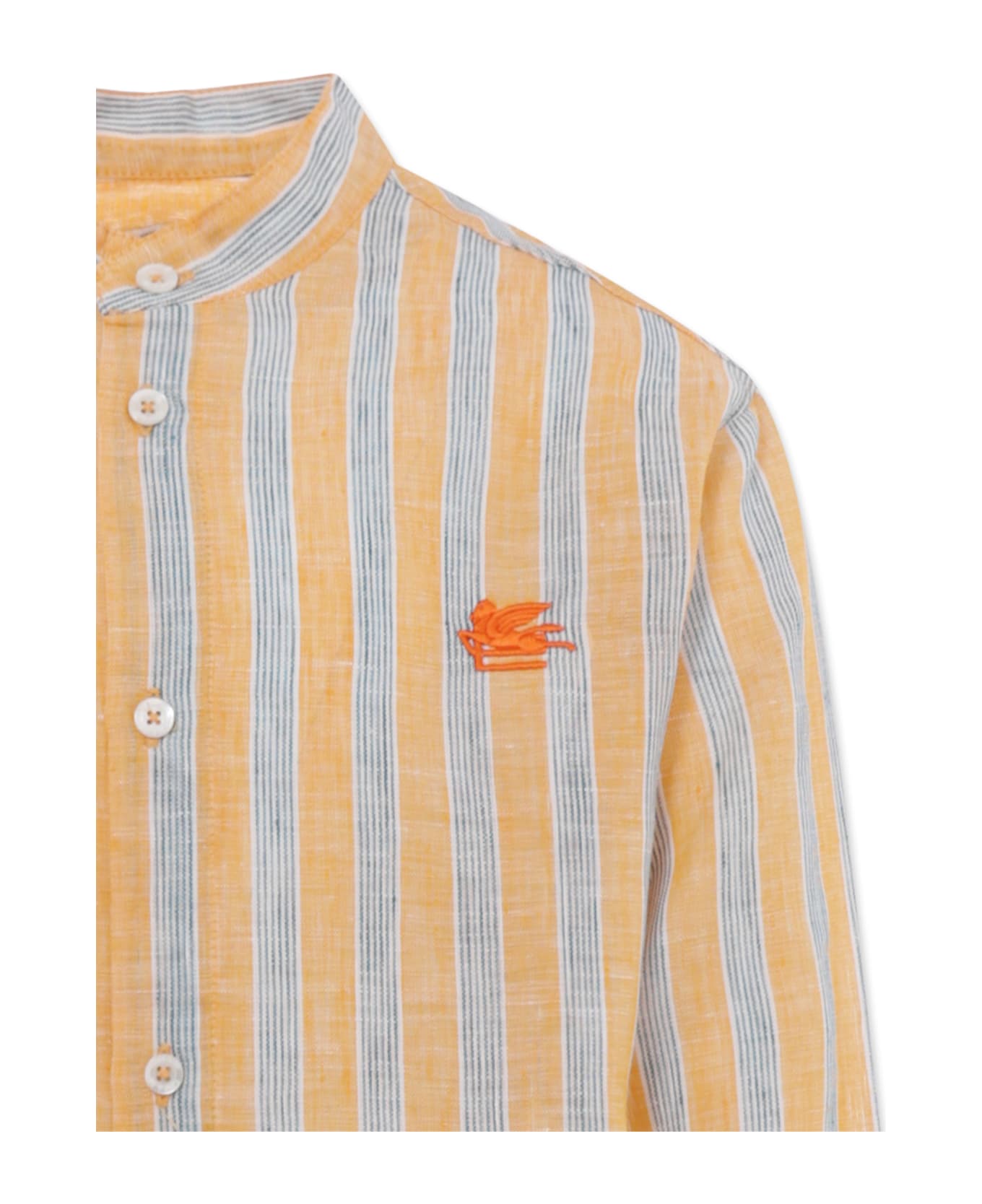 Etro Orange Shirt For Boy With Pegasus - Orange