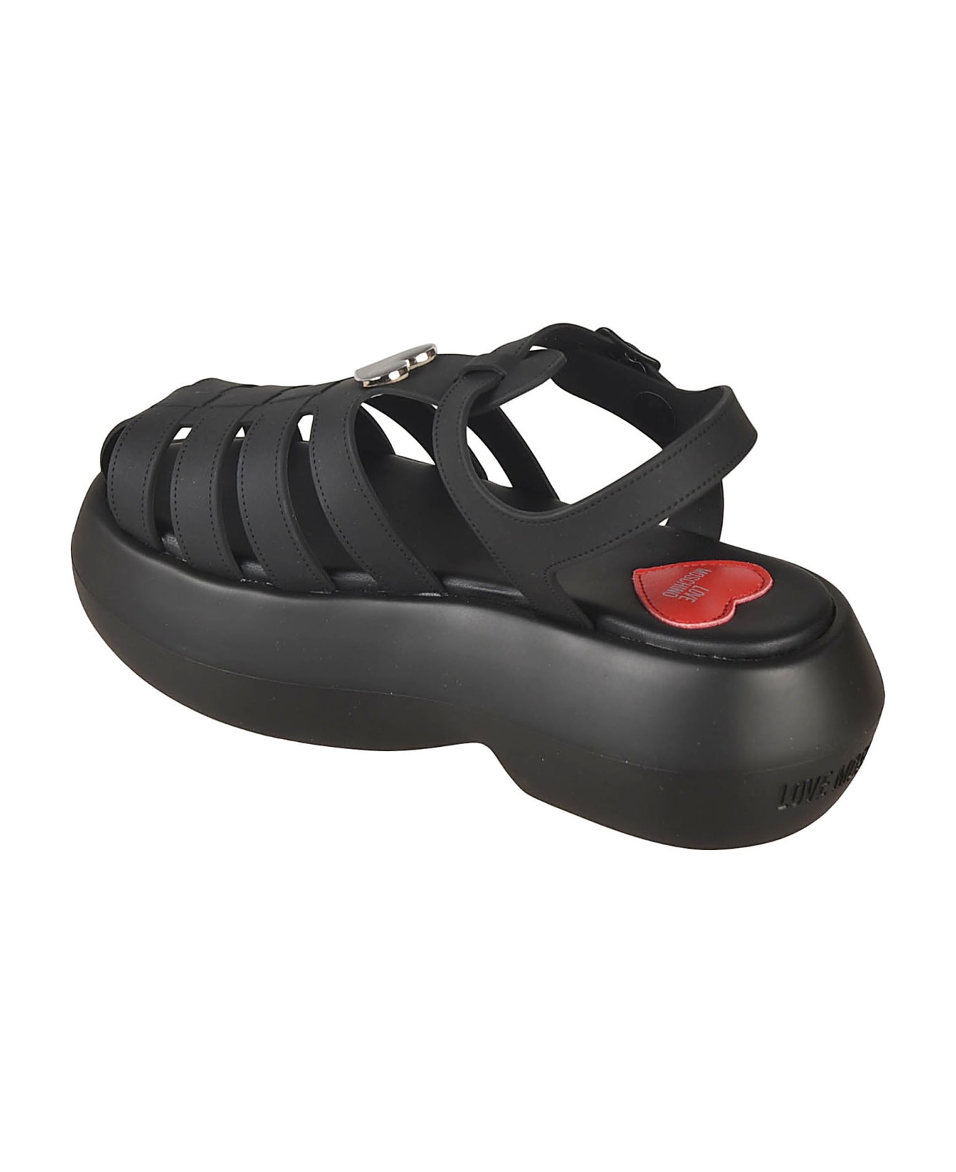 Love Moschino Platform Backstrap Sandals - Black