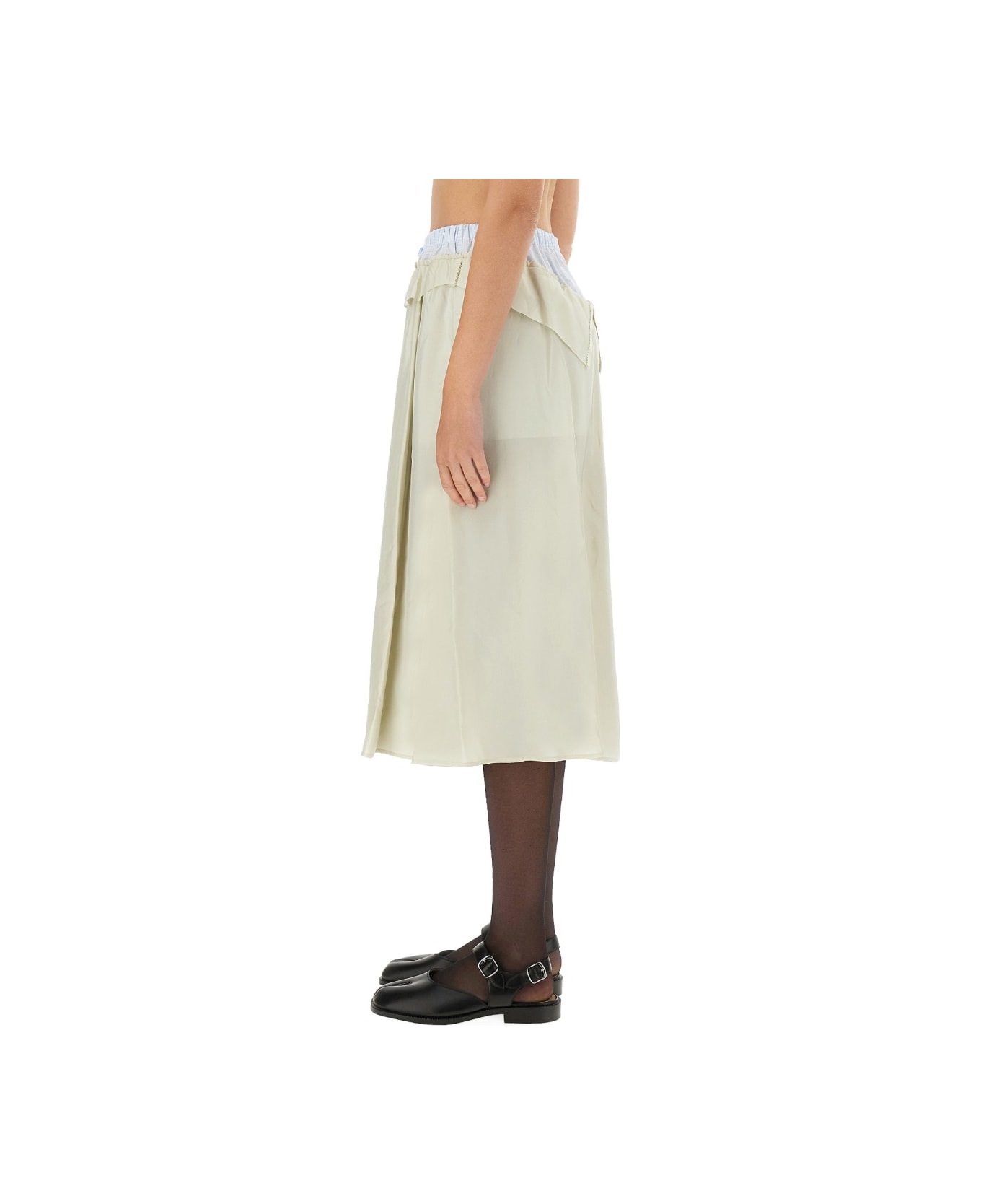 Maison Margiela Green Viscose Skirt - BEIGE