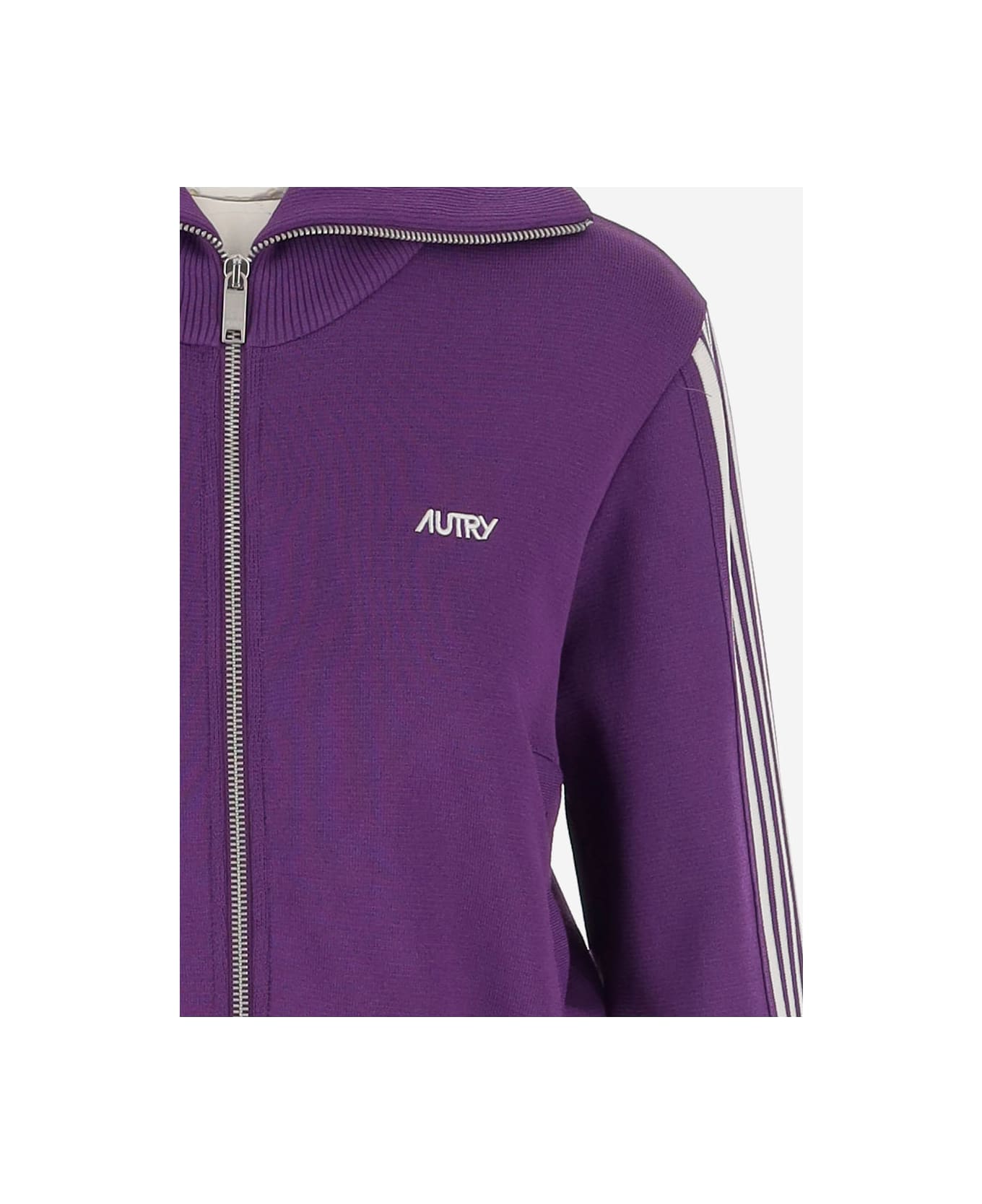 Autry Viscose Blend Sweatshirt - Purple
