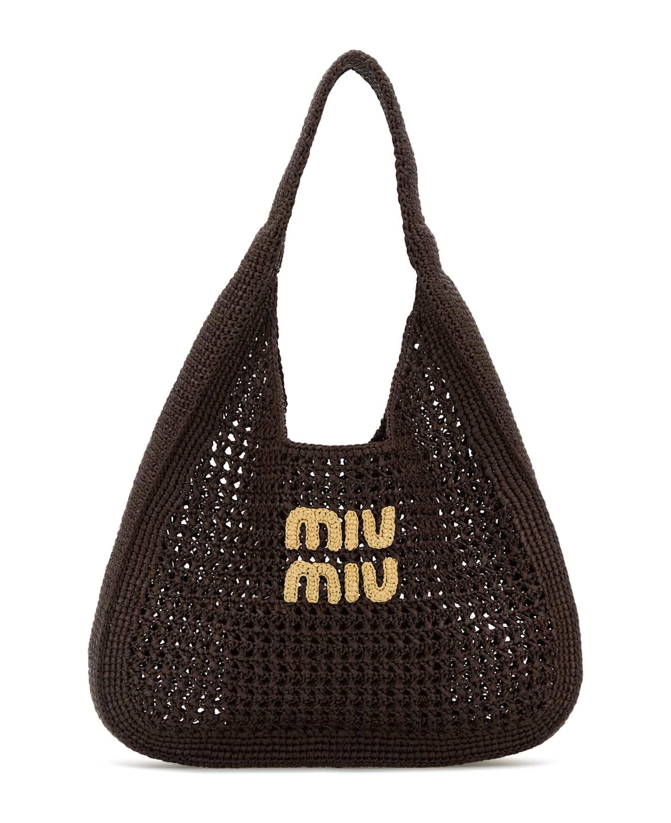 Brown Crochet Shopping Bag - Thumbnail 2