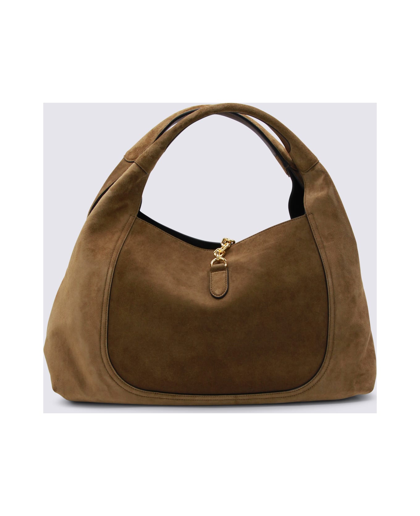 Gucci Brown Suede Softbit Tote - BROWN