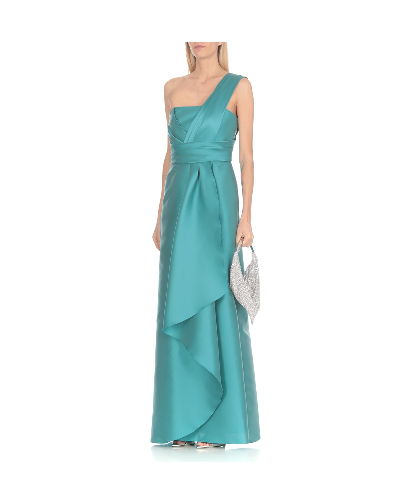 Alberta Ferretti Dress With Drapping - Light Blue ワンピース＆ドレス
