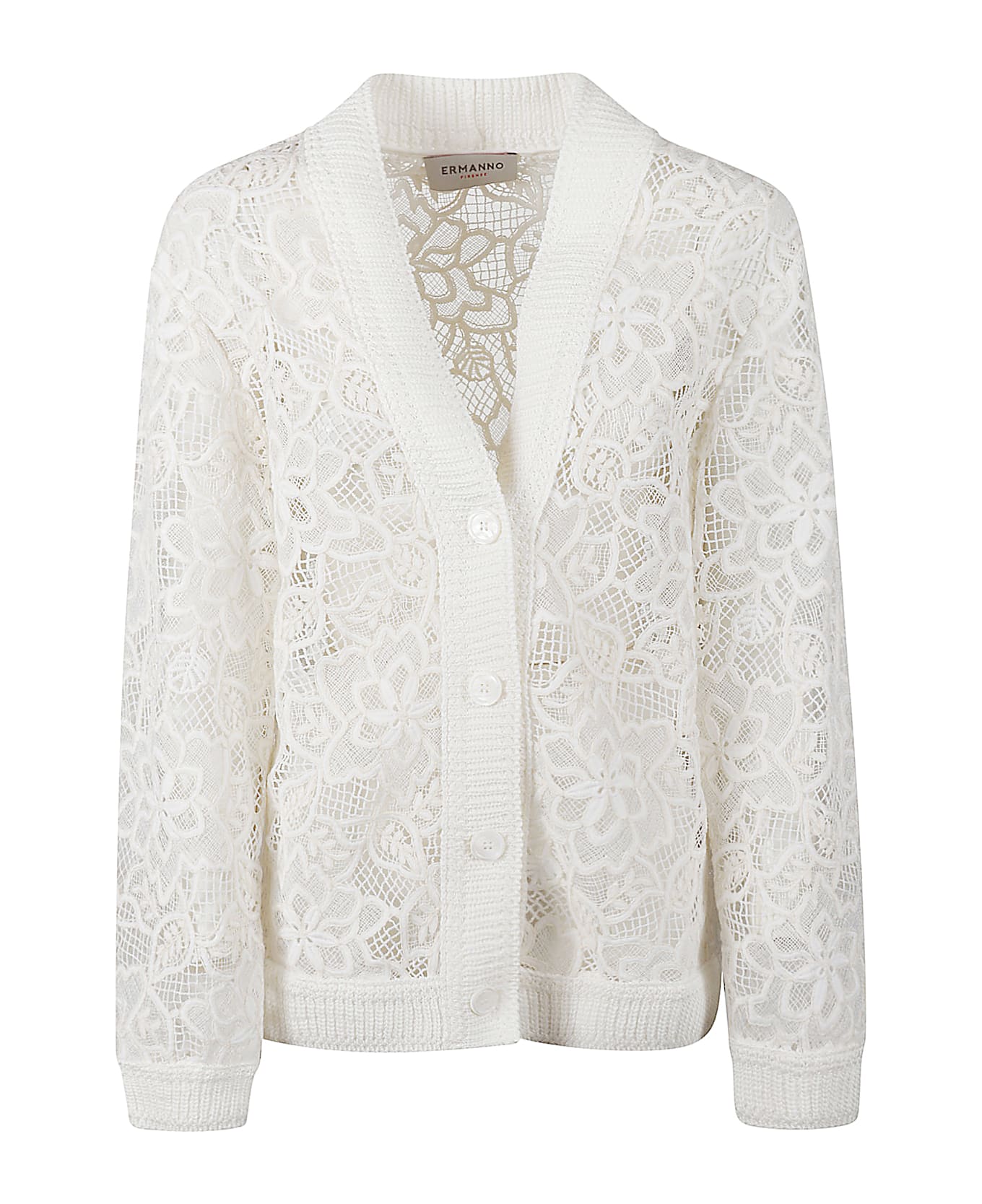 Ermanno Scervino See-through Oversized Cardigan - White