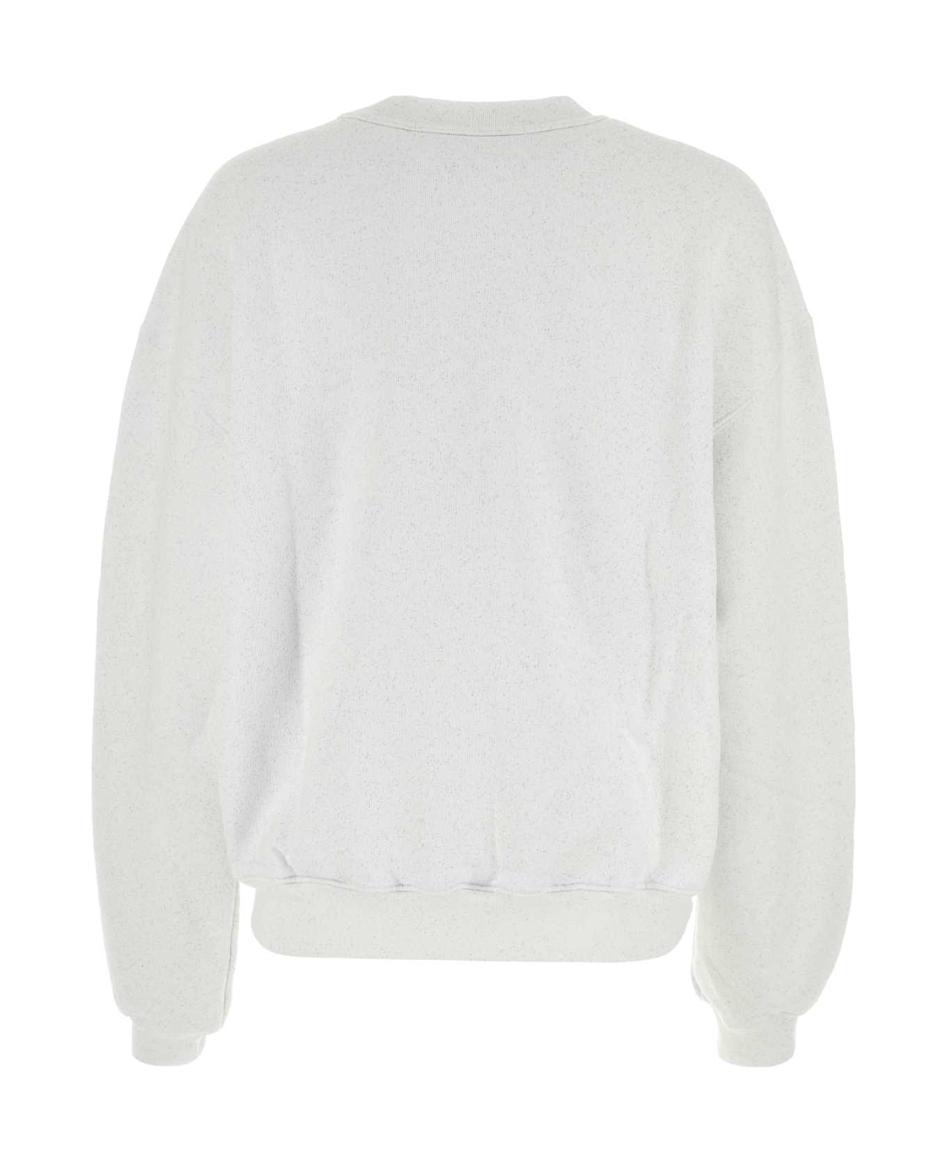 Alexander Wang Melange White Cotton Oversize Sweatshirt - BRIGHTWHITE