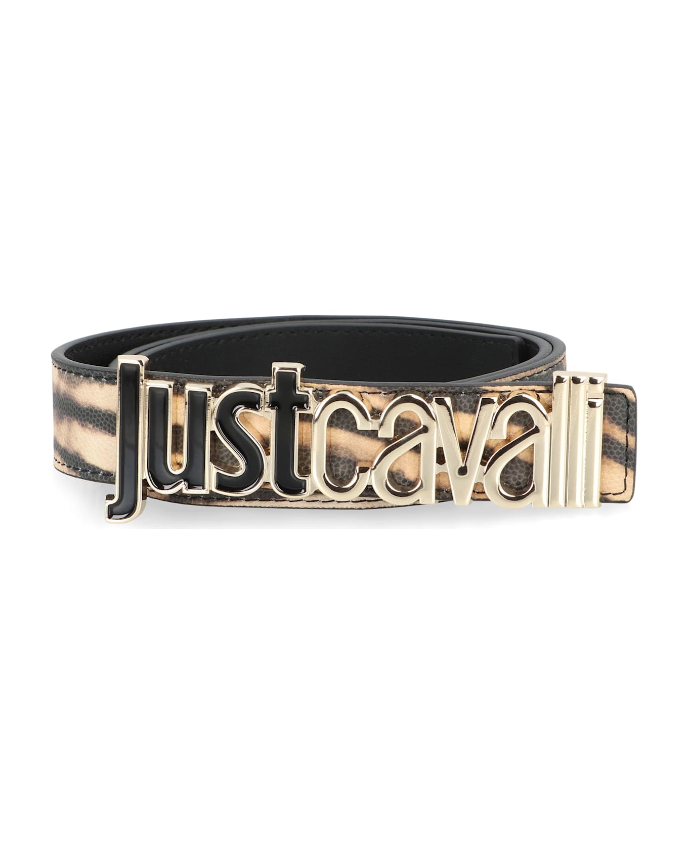 Just Cavalli Jc Patent Leather Belt Printed Leather Belt - Animalier
