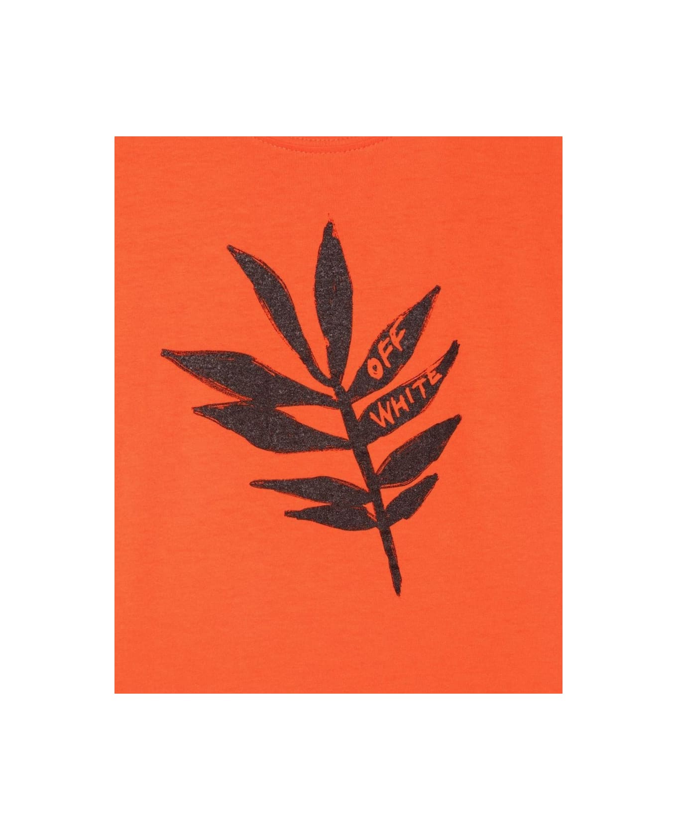 Off-White T-shirt In Jersey Di Cotone Stampato - ORANGE