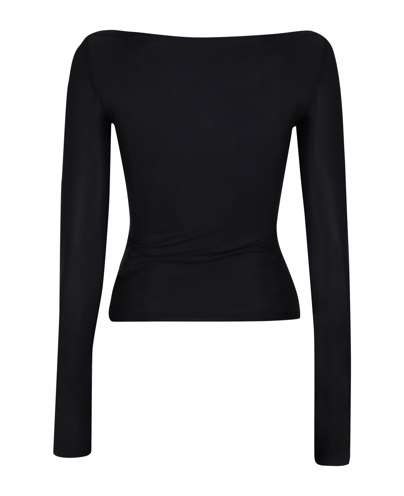 Off-White Logo Print Long Sleeve Top - black