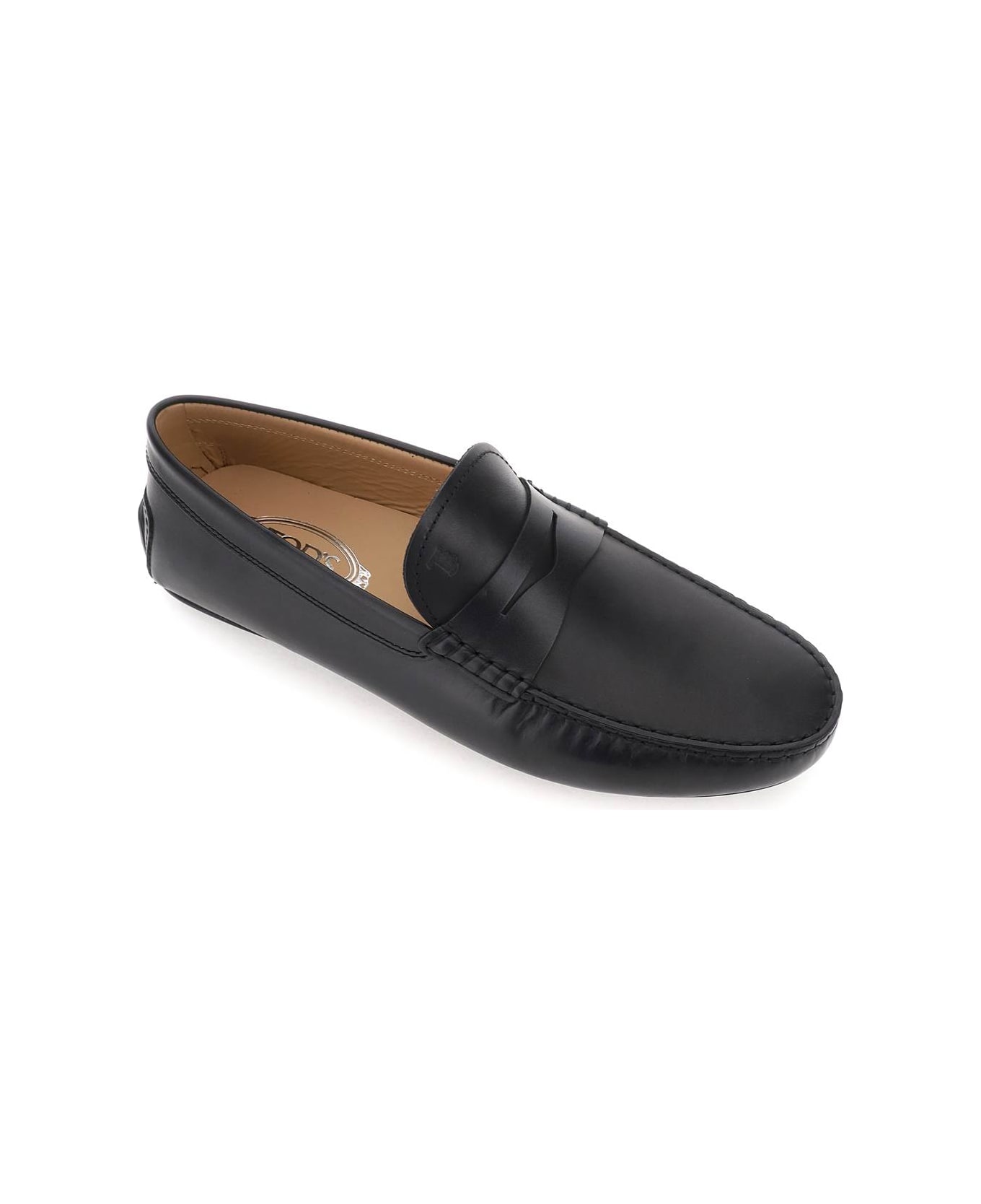 Tod's Leather Gommino Driver Loafers - Black ローファー＆デッキシューズ