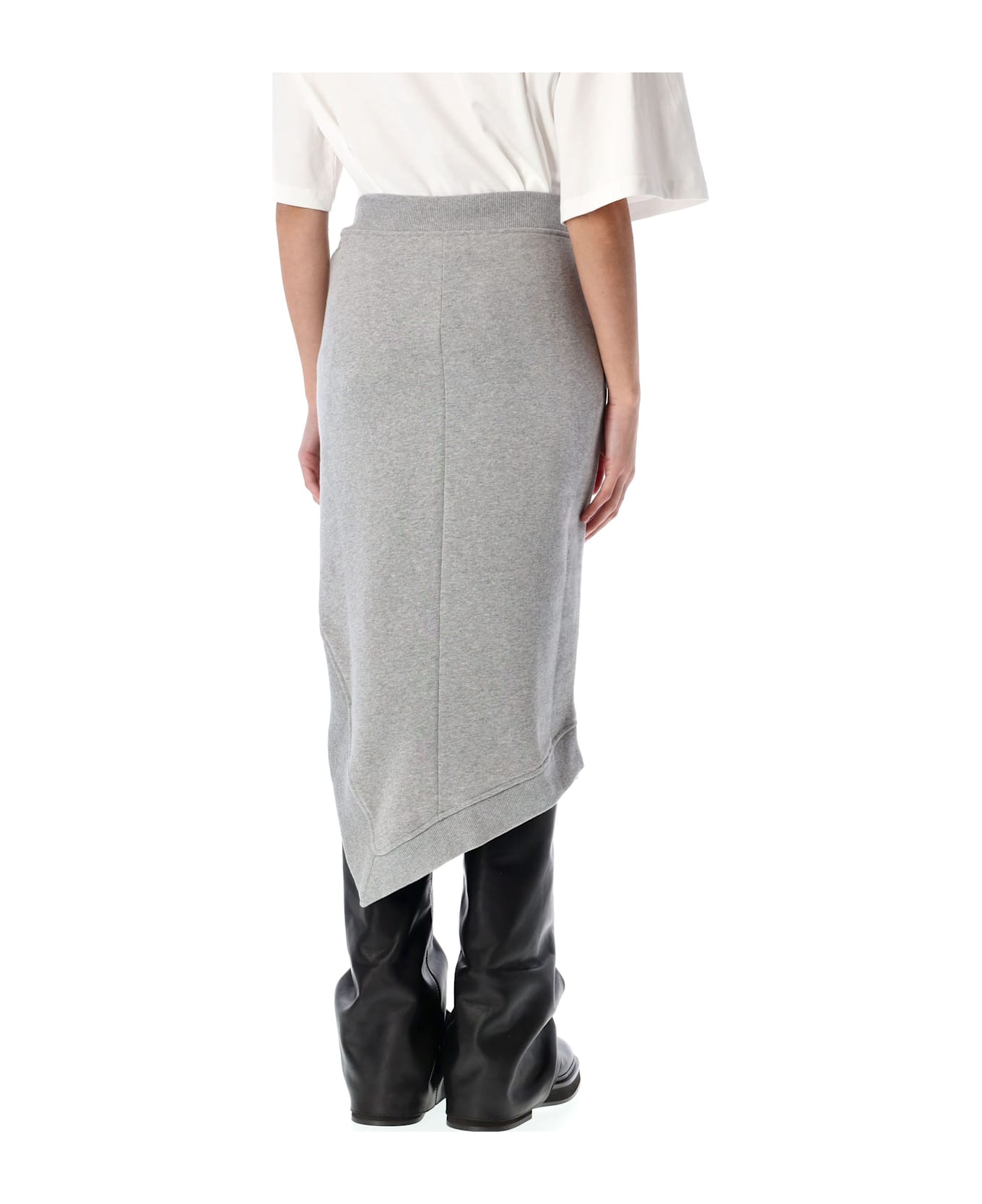 The Attico Fleece Midi Skirt - GREY MELANGE