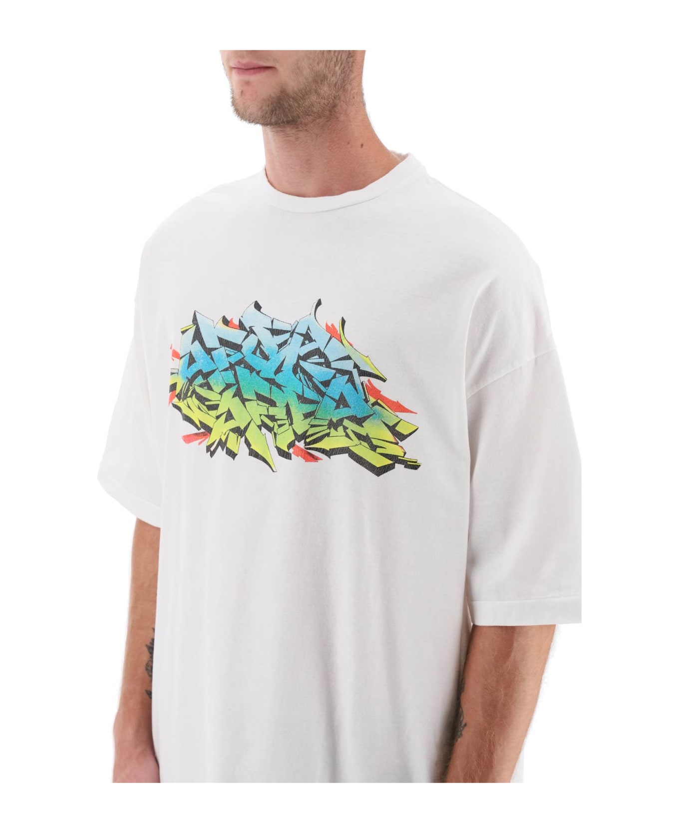Children of the Discordance Graffiti Print T-shirt - AREA WHT (White)