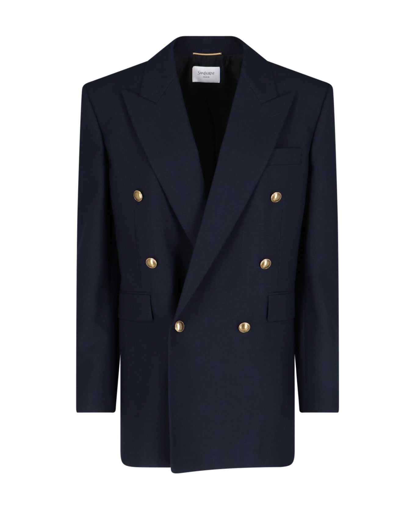 Saint Laurent Double-breasted Wool Blazer - MARINE