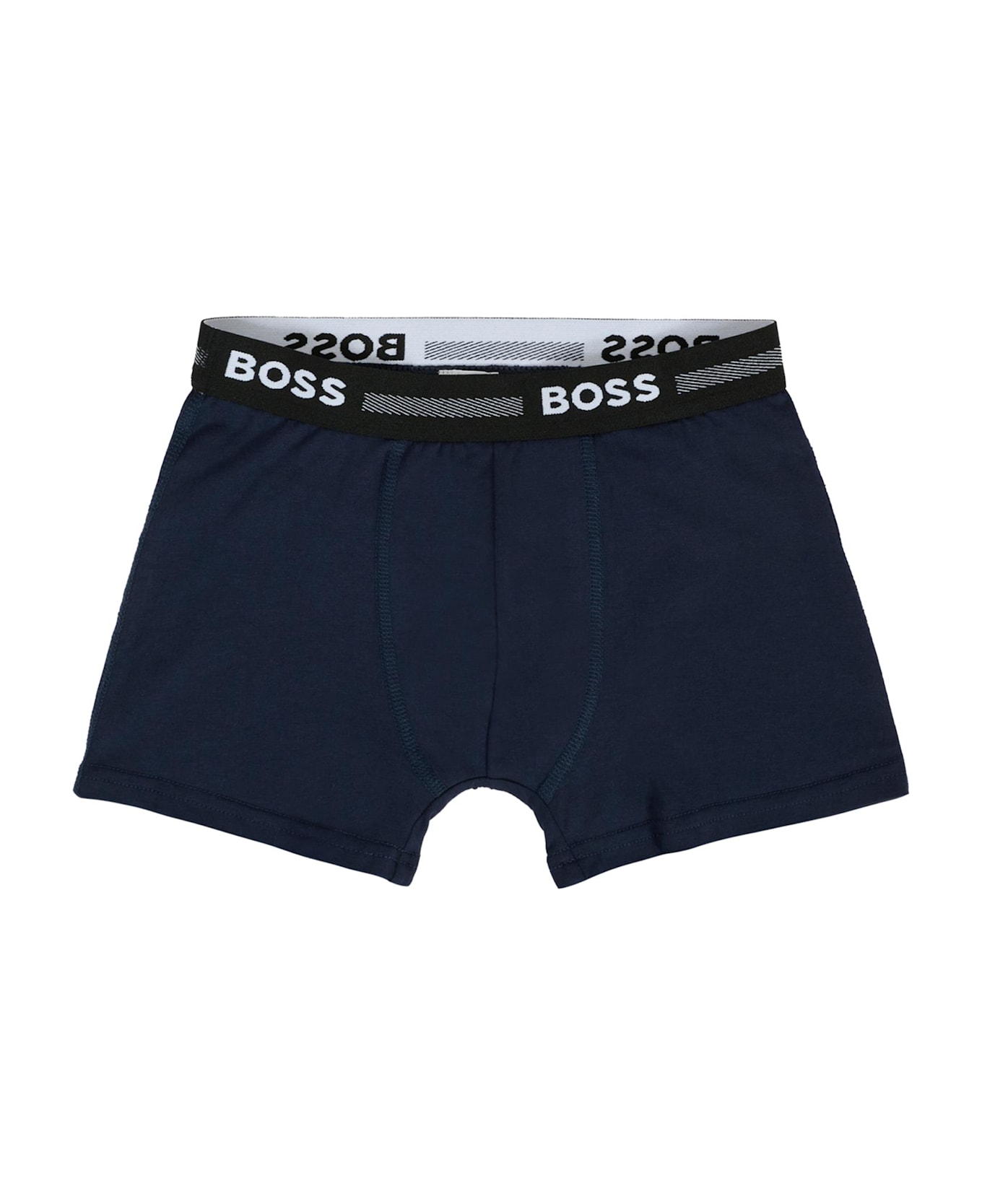 Hugo Boss Blue Boxer Shorts Set For Boy With Logo - Blue