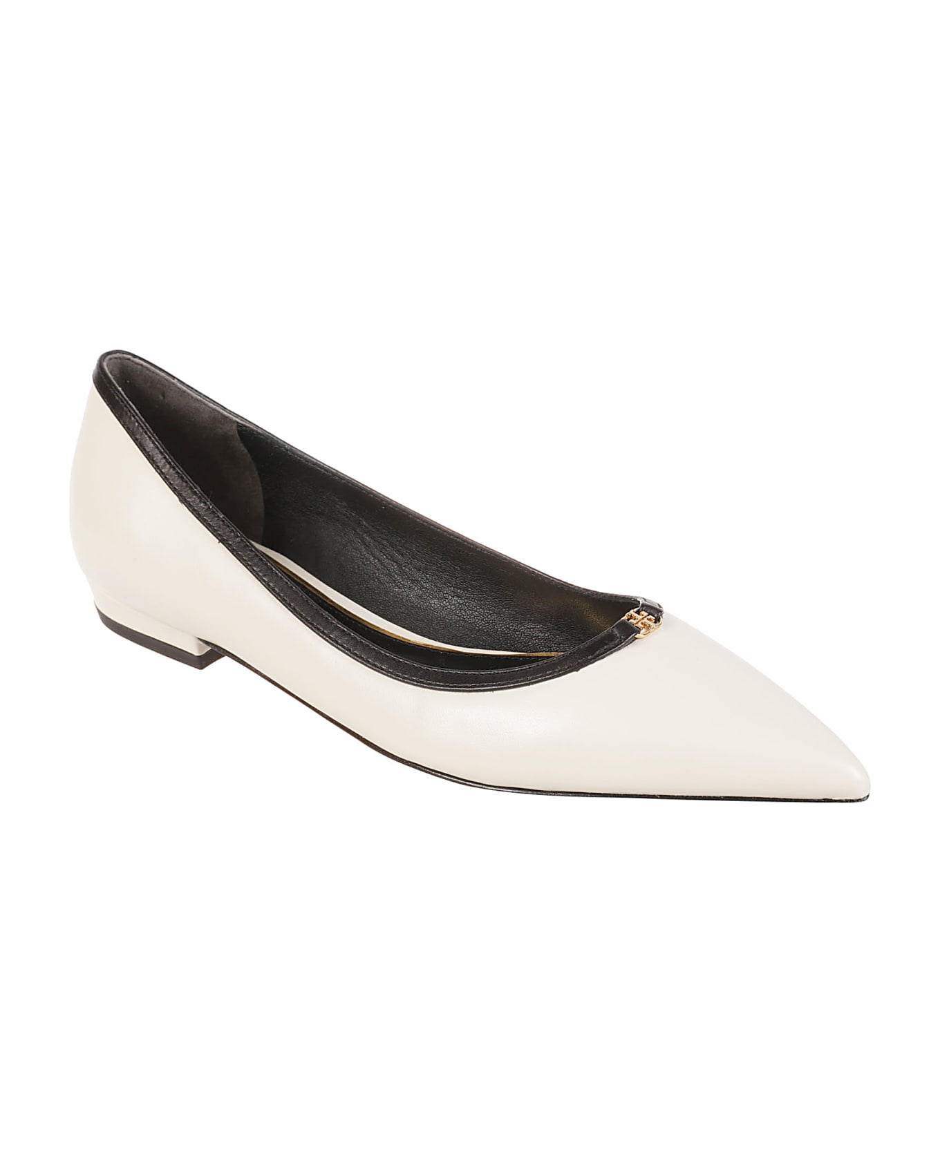 Tory Burch Double T Buckle Pointed Toe Ballerinas